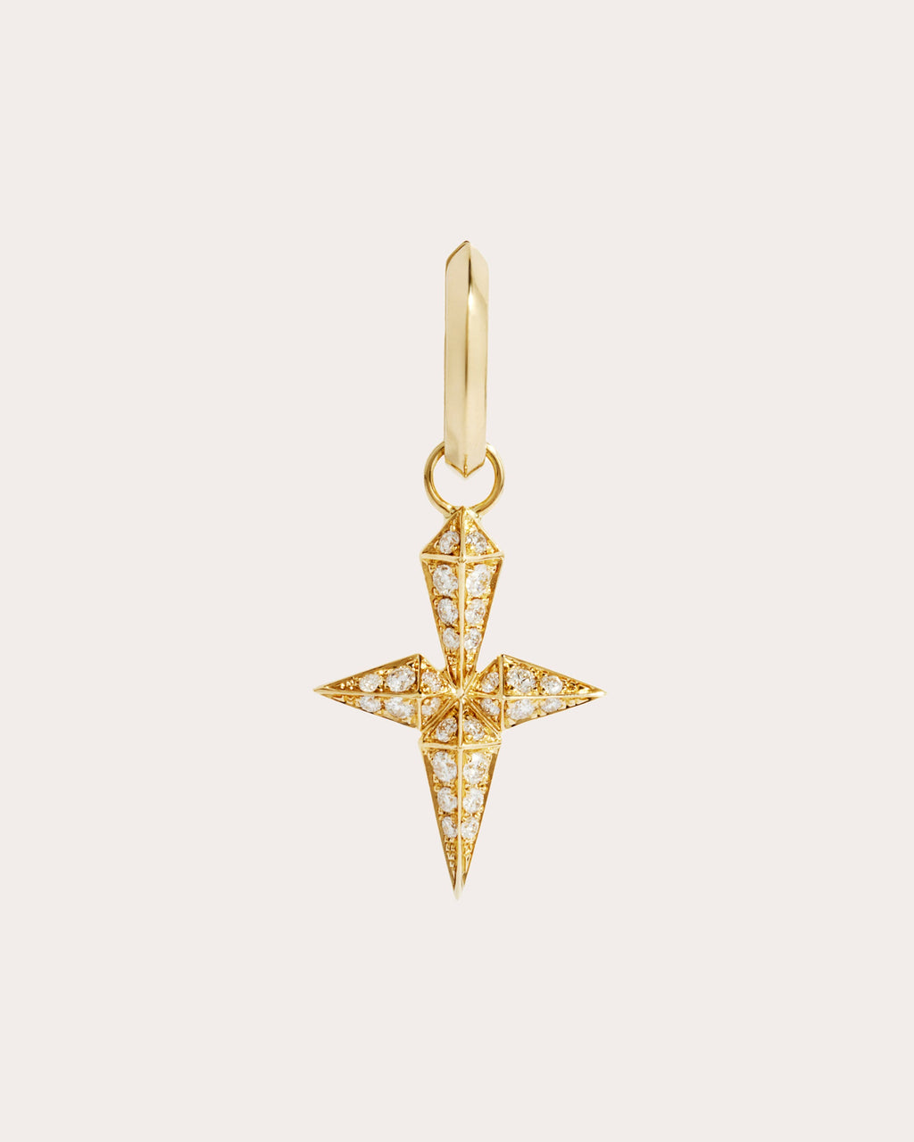 Diamond & 18k Gold Rockaway Cross Hoop Earring