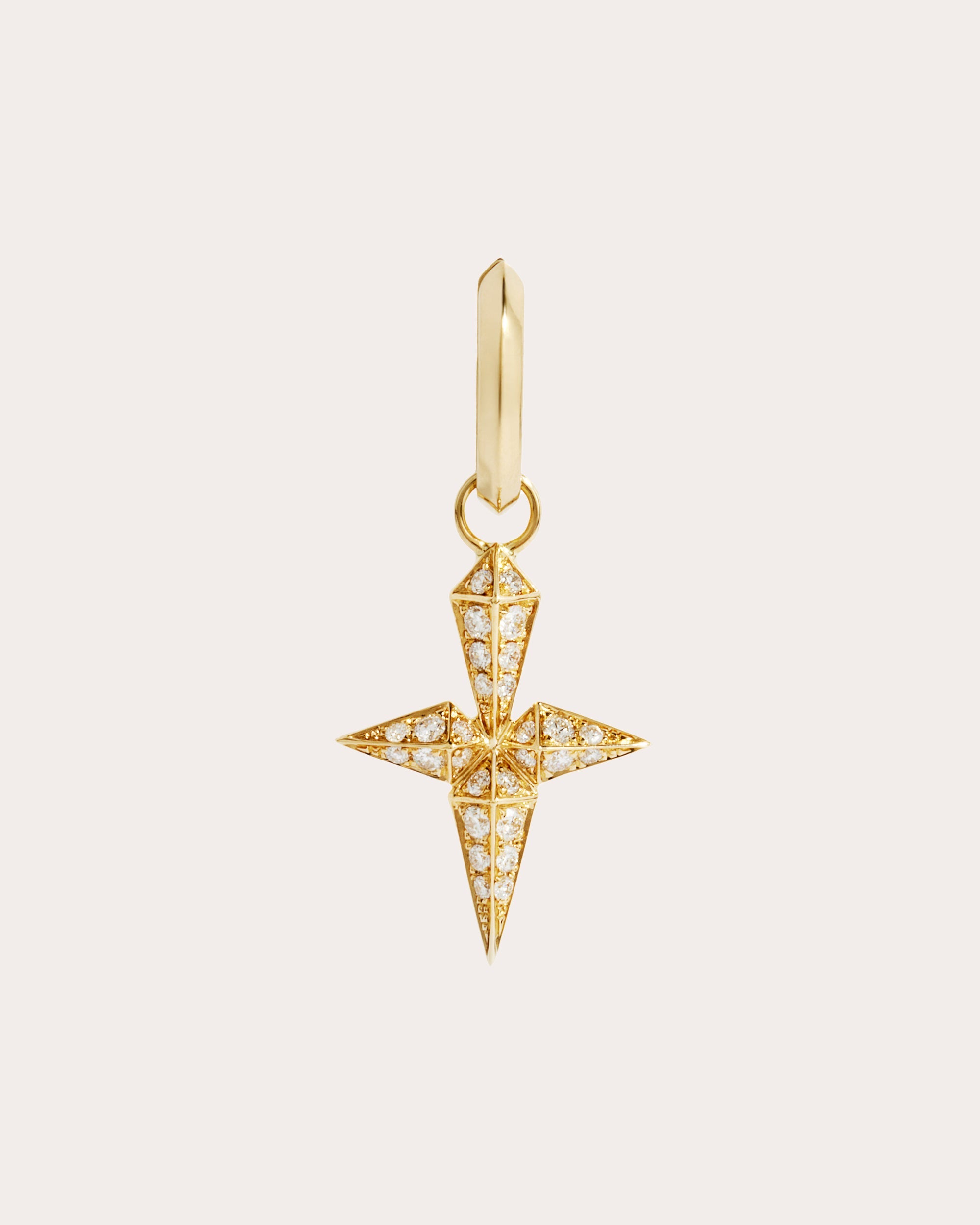 Diamond & 18k Gold Rockaway Cross Hoop Earring