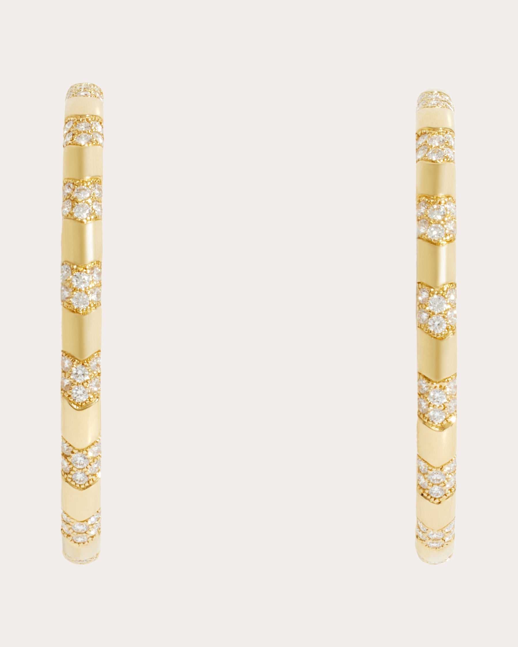 Diamond & 18k Gold Reptile Hoop Earrings