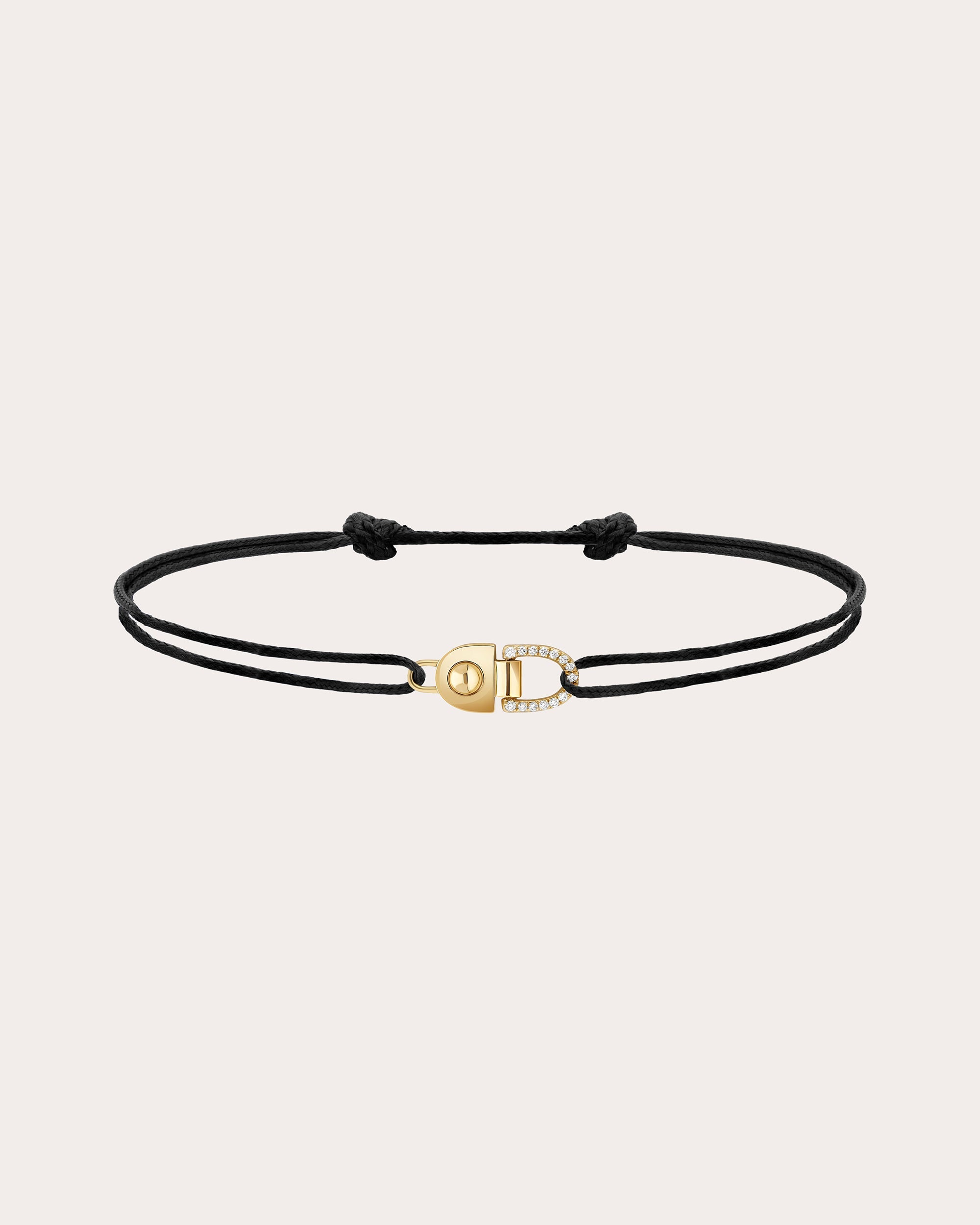 Diamond & 18k Gold Small Rivet Cord Bracelet