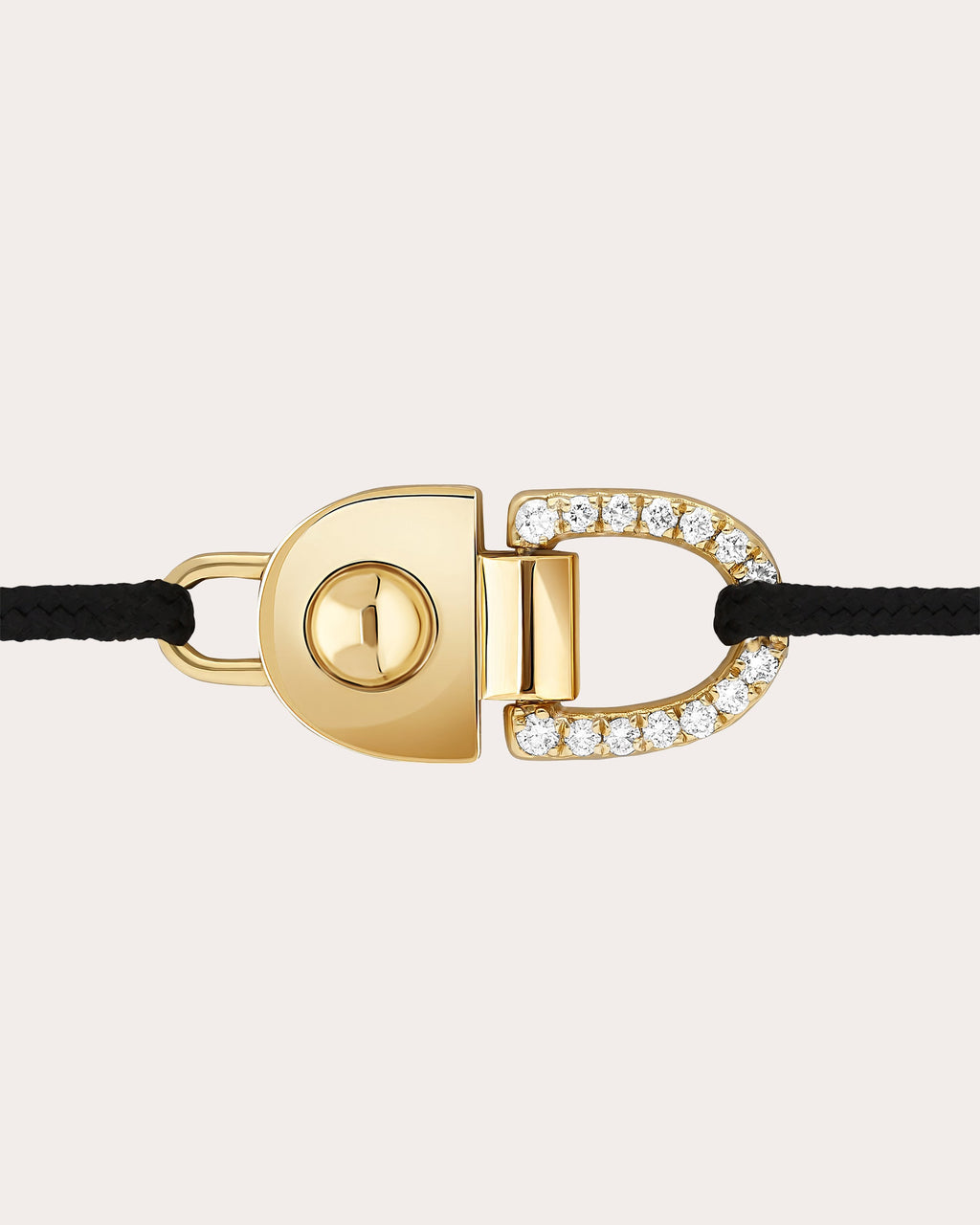 Diamond & 18k Gold Small Rivet Cord Bracelet