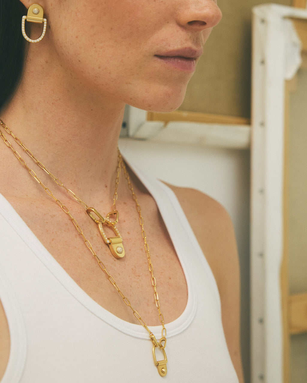 18k Gold Rivet LM Pendant Necklace