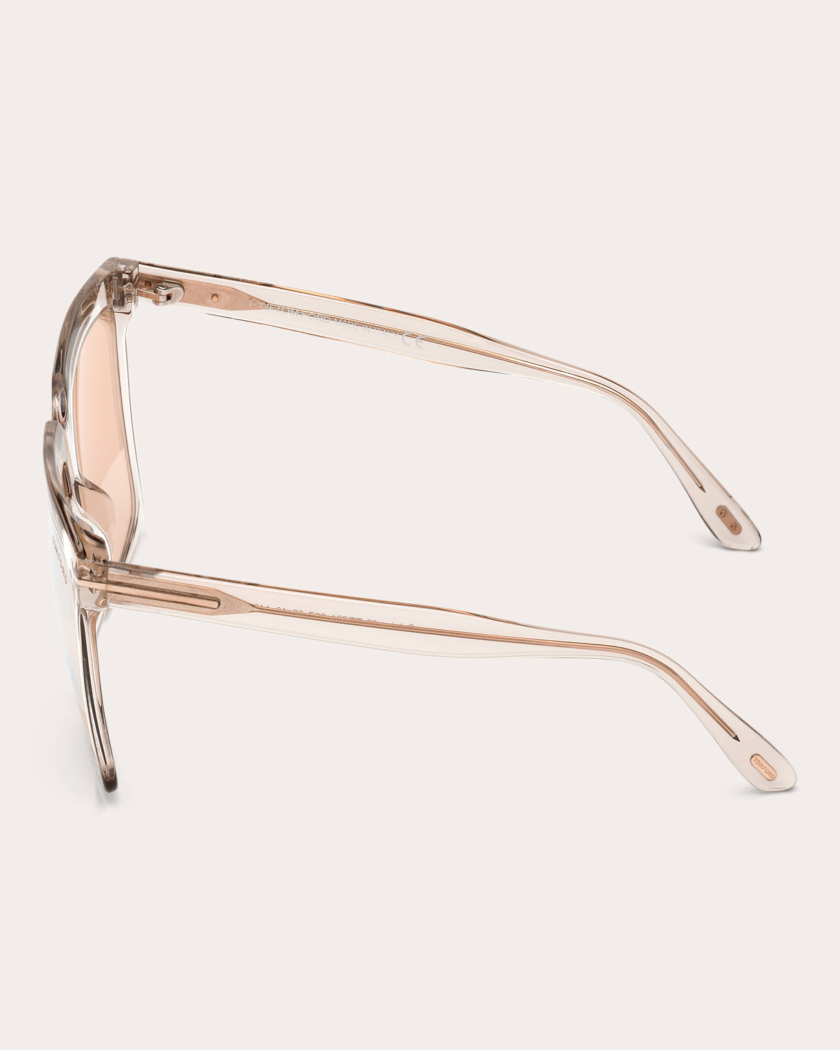 Sabrina Square-Frame Shiny Transparent Acetate Sunglasses