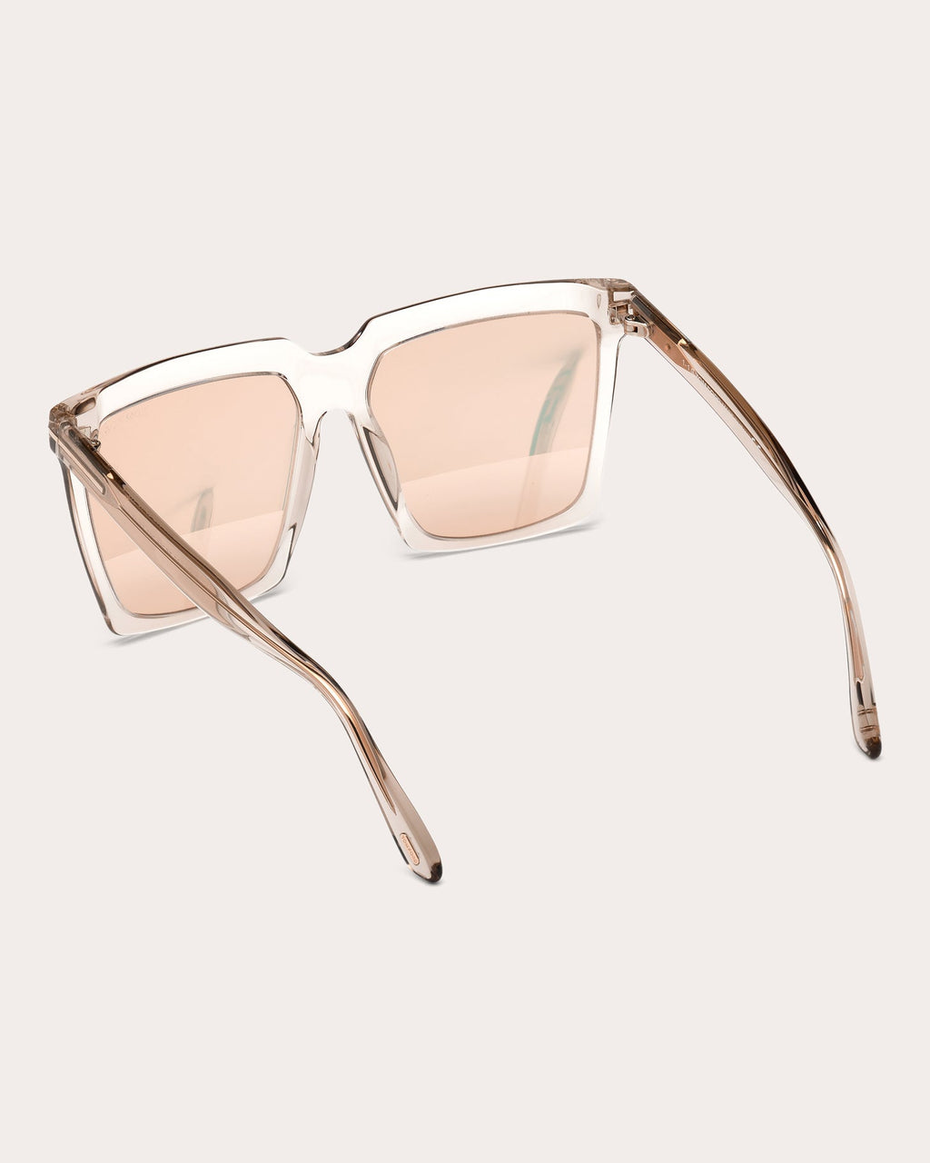 Sabrina Square-Frame Shiny Transparent Acetate Sunglasses