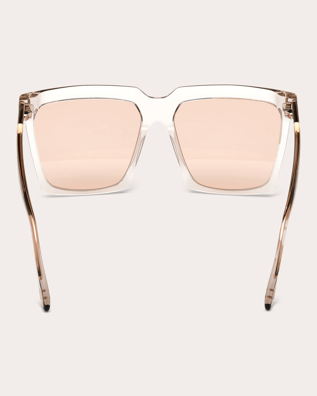 Sabrina Square-Frame Shiny Transparent Acetate Sunglasses