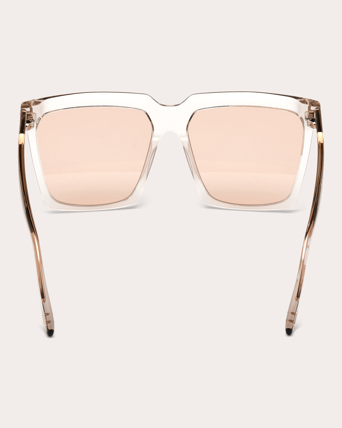 Sabrina Square-Frame Shiny Transparent Acetate Sunglasses