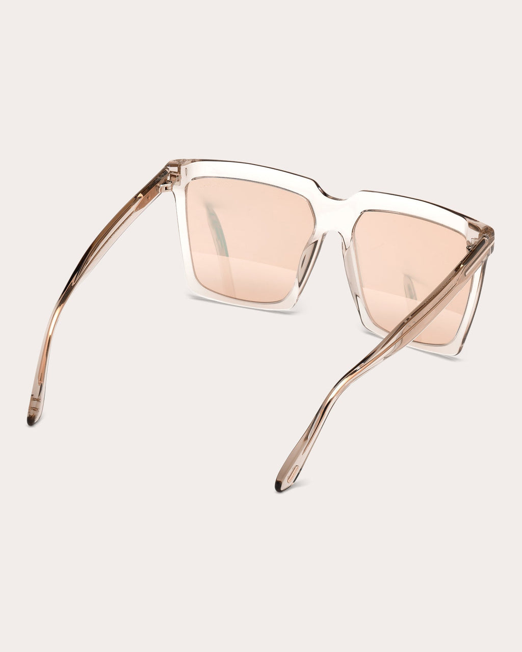 Sabrina Square-Frame Shiny Transparent Acetate Sunglasses
