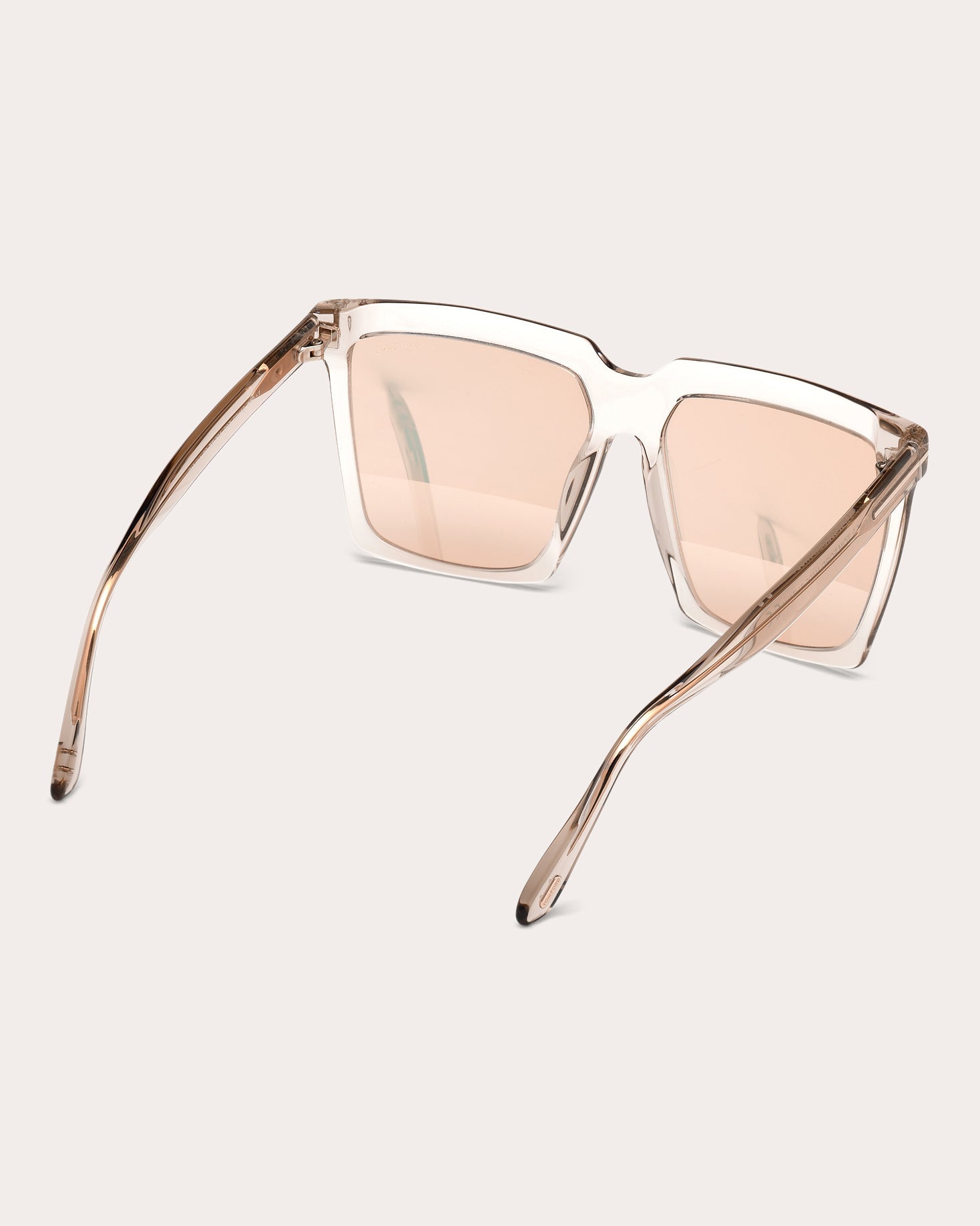 Sabrina Square-Frame Shiny Transparent Acetate Sunglasses