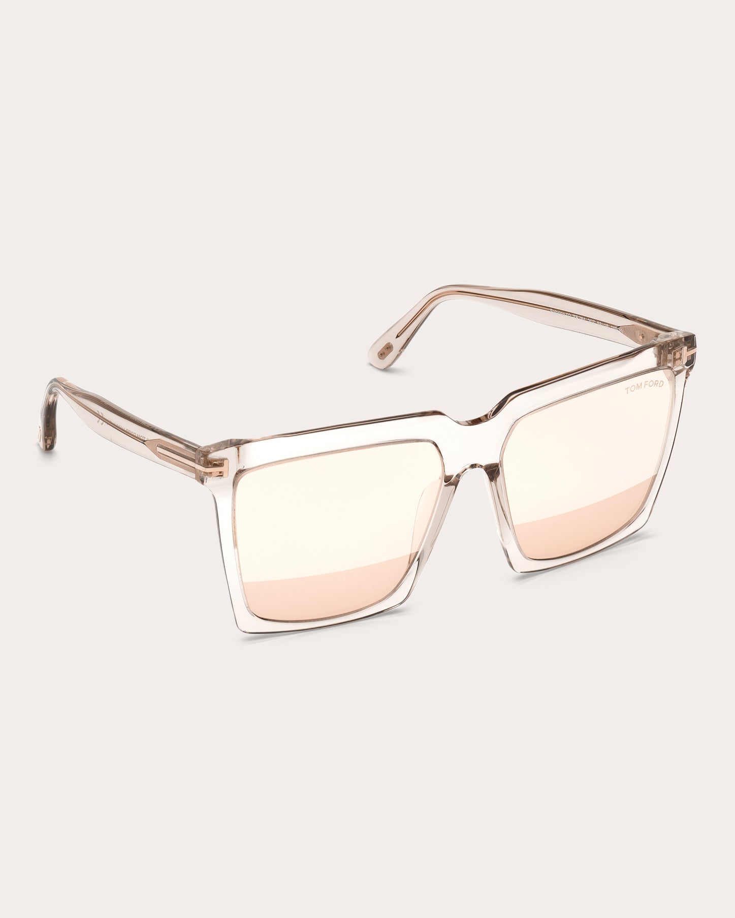 Sabrina Square-Frame Shiny Transparent Acetate Sunglasses