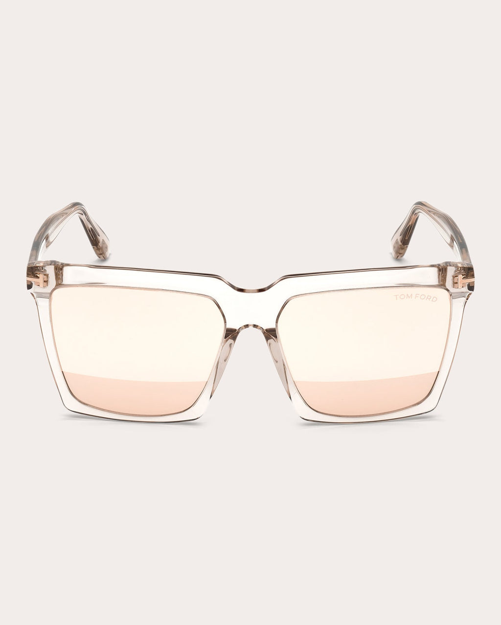 Sabrina Square-Frame Shiny Transparent Acetate Sunglasses