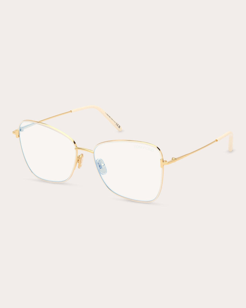 Butterfly-Frame Gold-Tone Blue Light Glasses