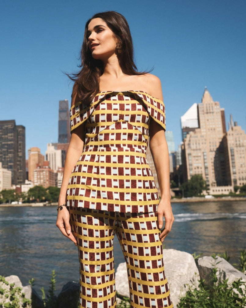 Friday Gingham Wide-Leg Pants