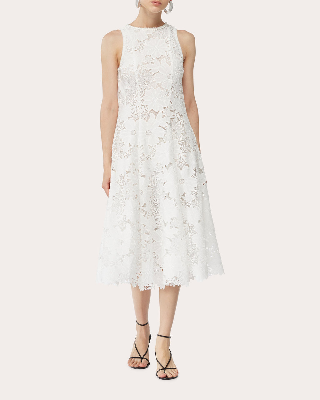 Farah Lace Fit & Flare Midi Dress