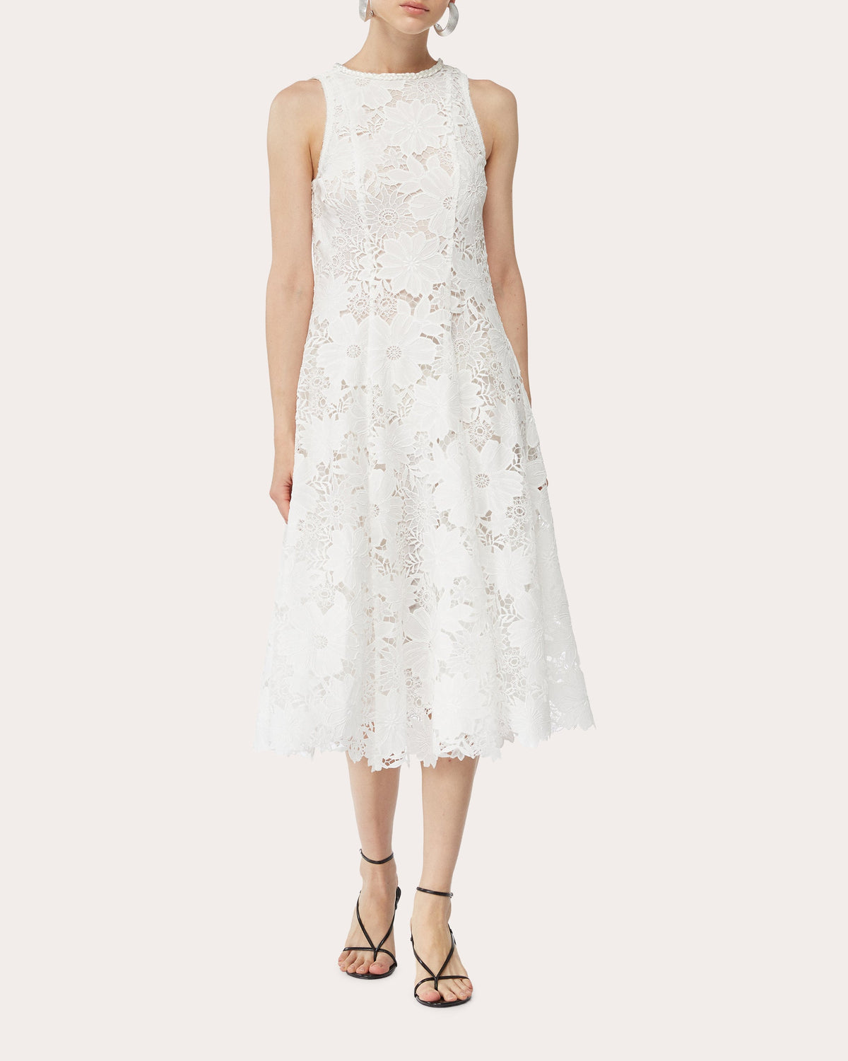 Farah Lace Fit & Flare Midi Dress