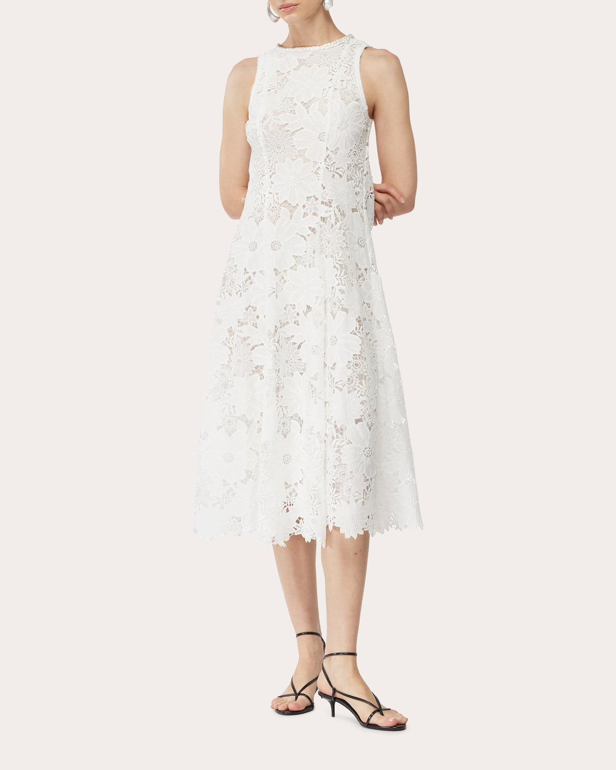 Farah Lace Fit & Flare Midi Dress