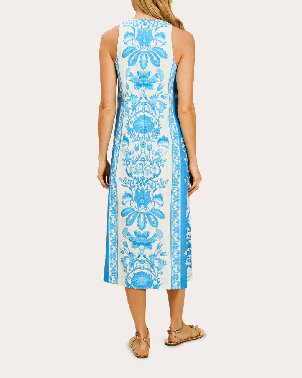 Farfalle Floral Cotton Column Midi Dress