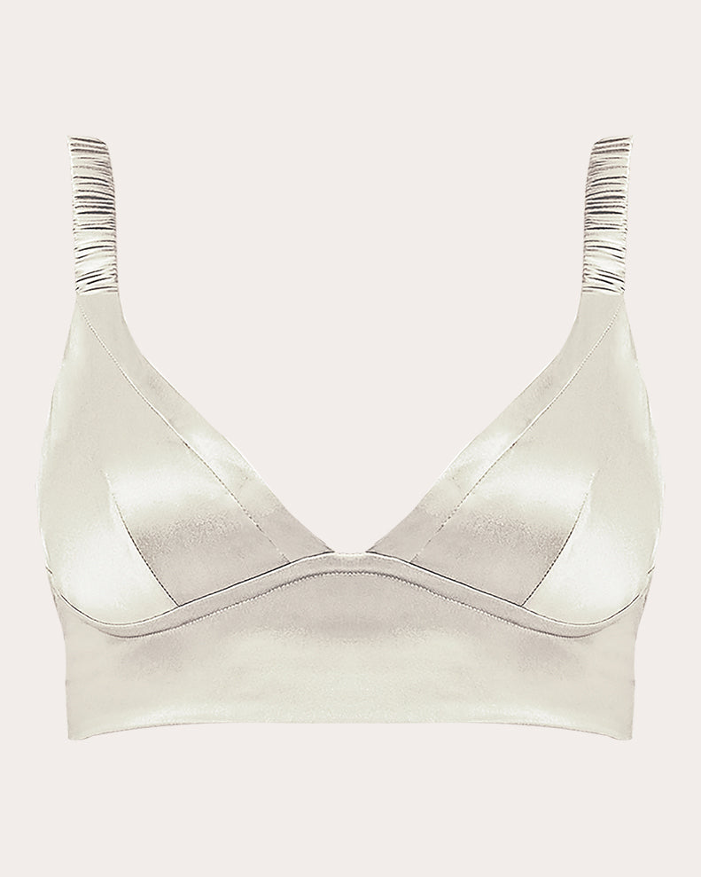 Fiamma Silk Charmeuse Ruched Bralette