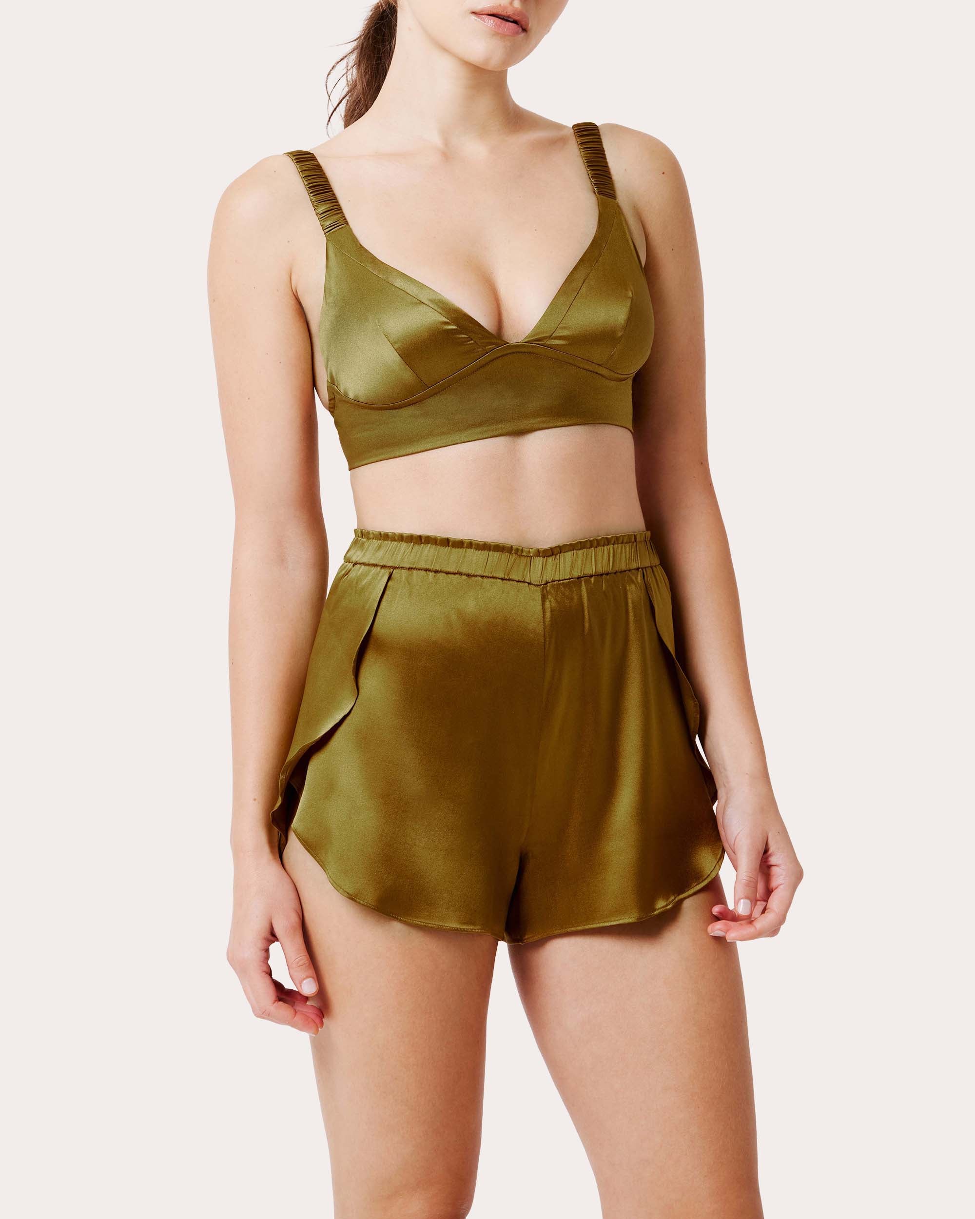 Fiamma Silk Charmeuse Ruched Bralette