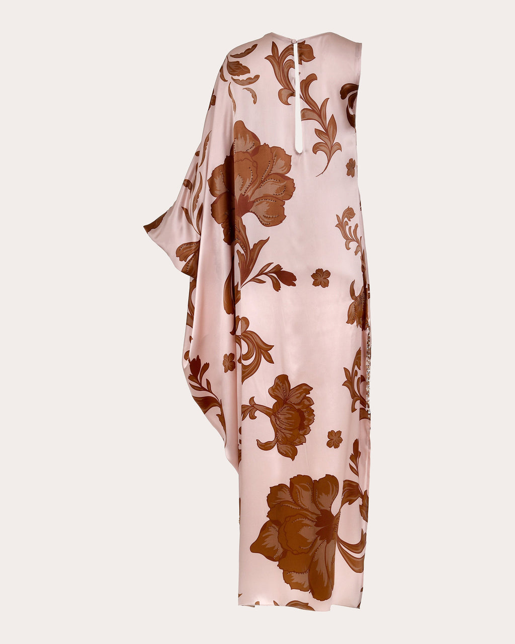 Floral Wind Silk Asymmetric Maxi Dress