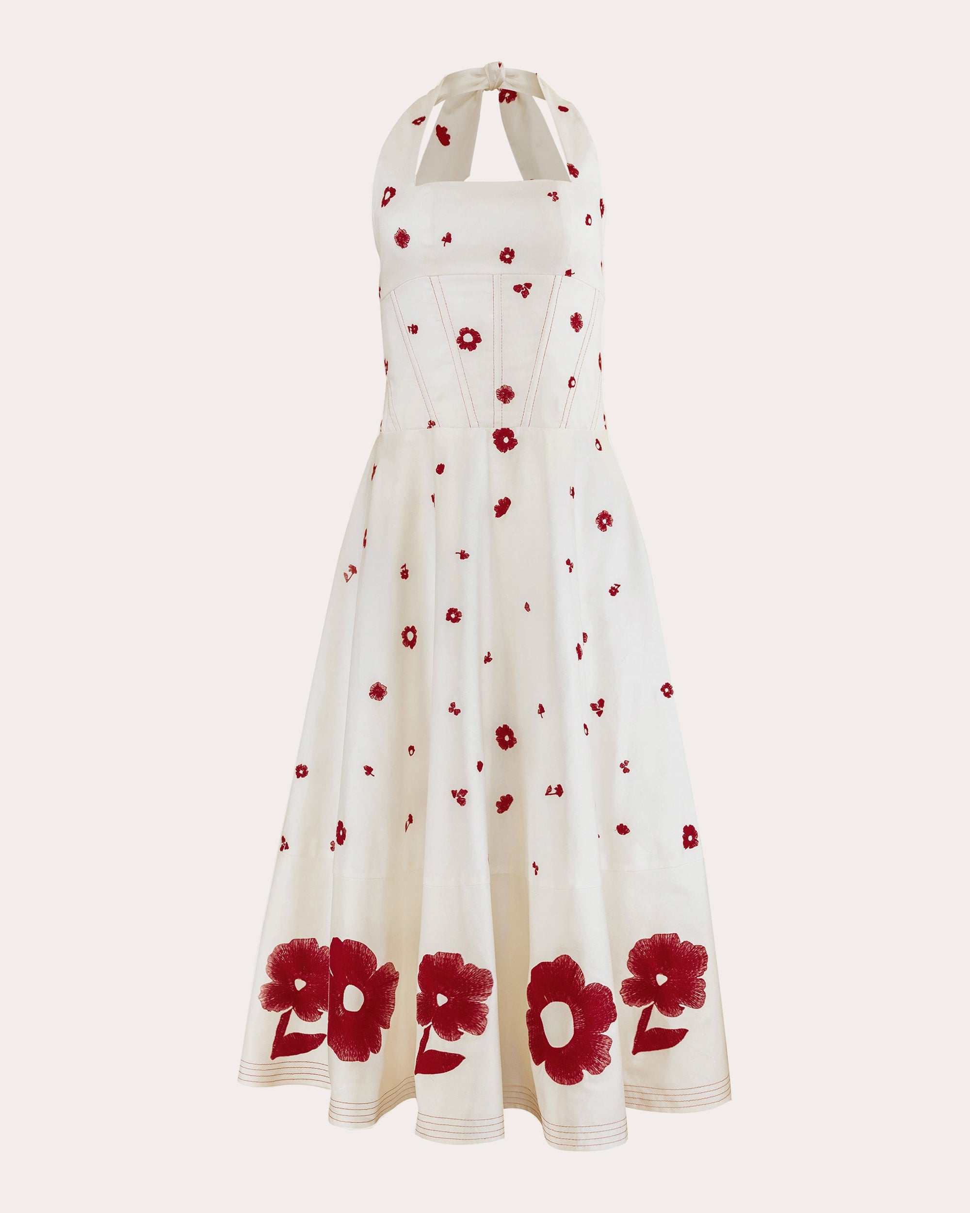 Flower Pop Corset Halter Dress