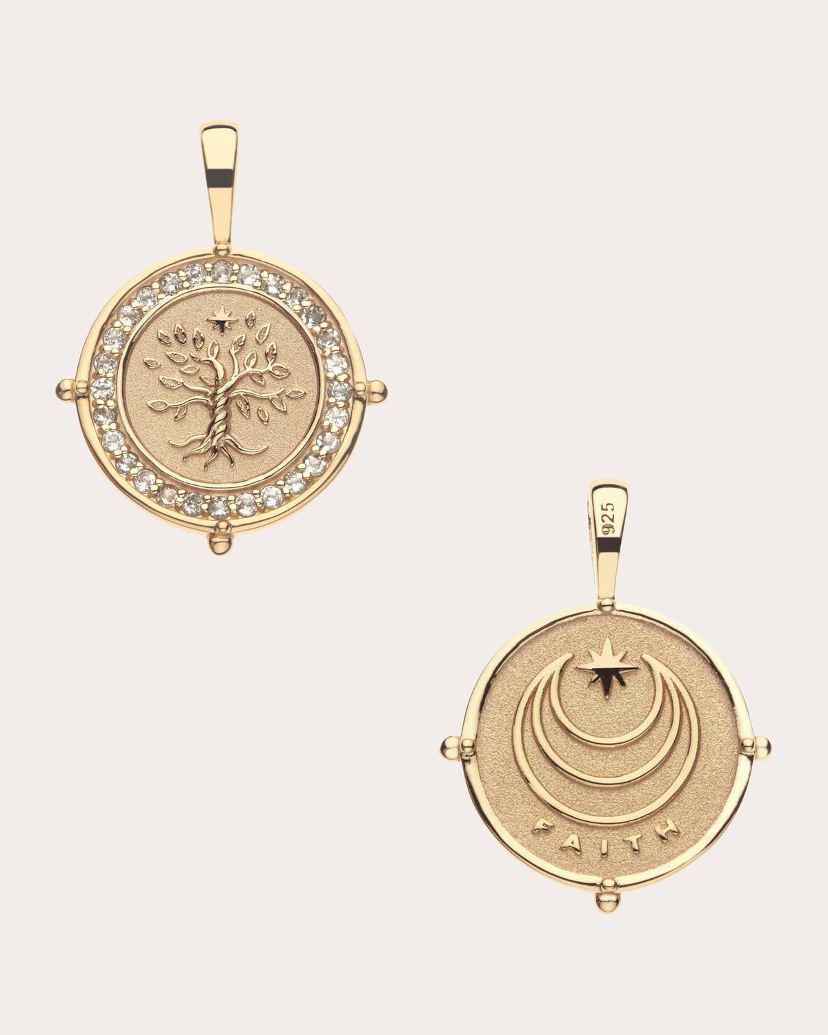 Topaz FAITH Petite Coin Pendant Necklace