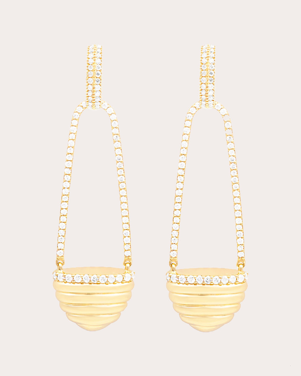 Diamond & 14k Gold Found Cap Drop Earrings