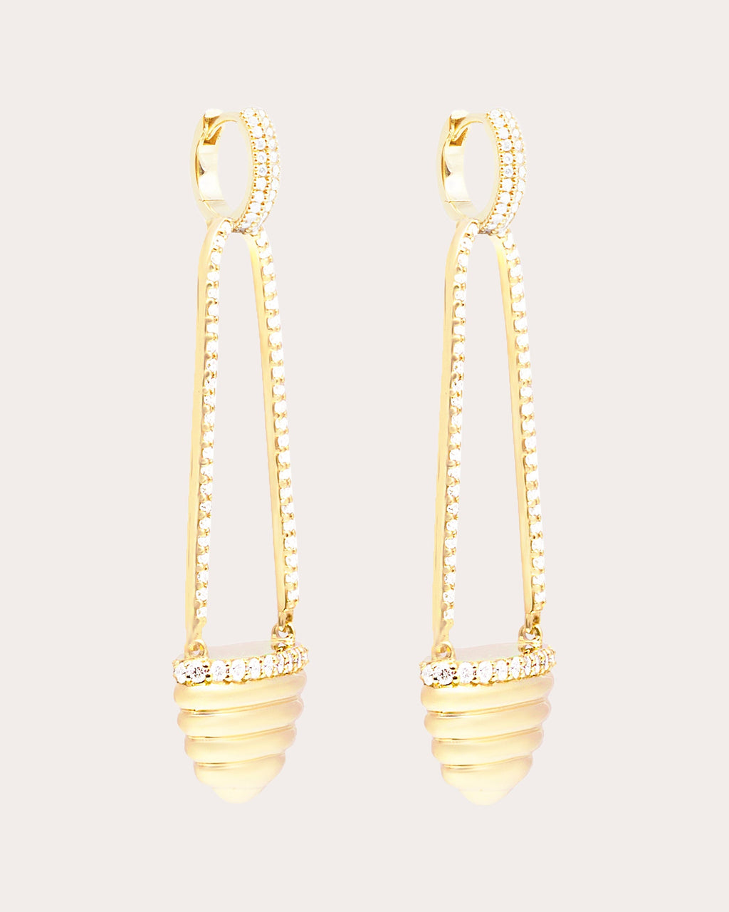 Diamond & 14k Gold Found Cap Drop Earrings