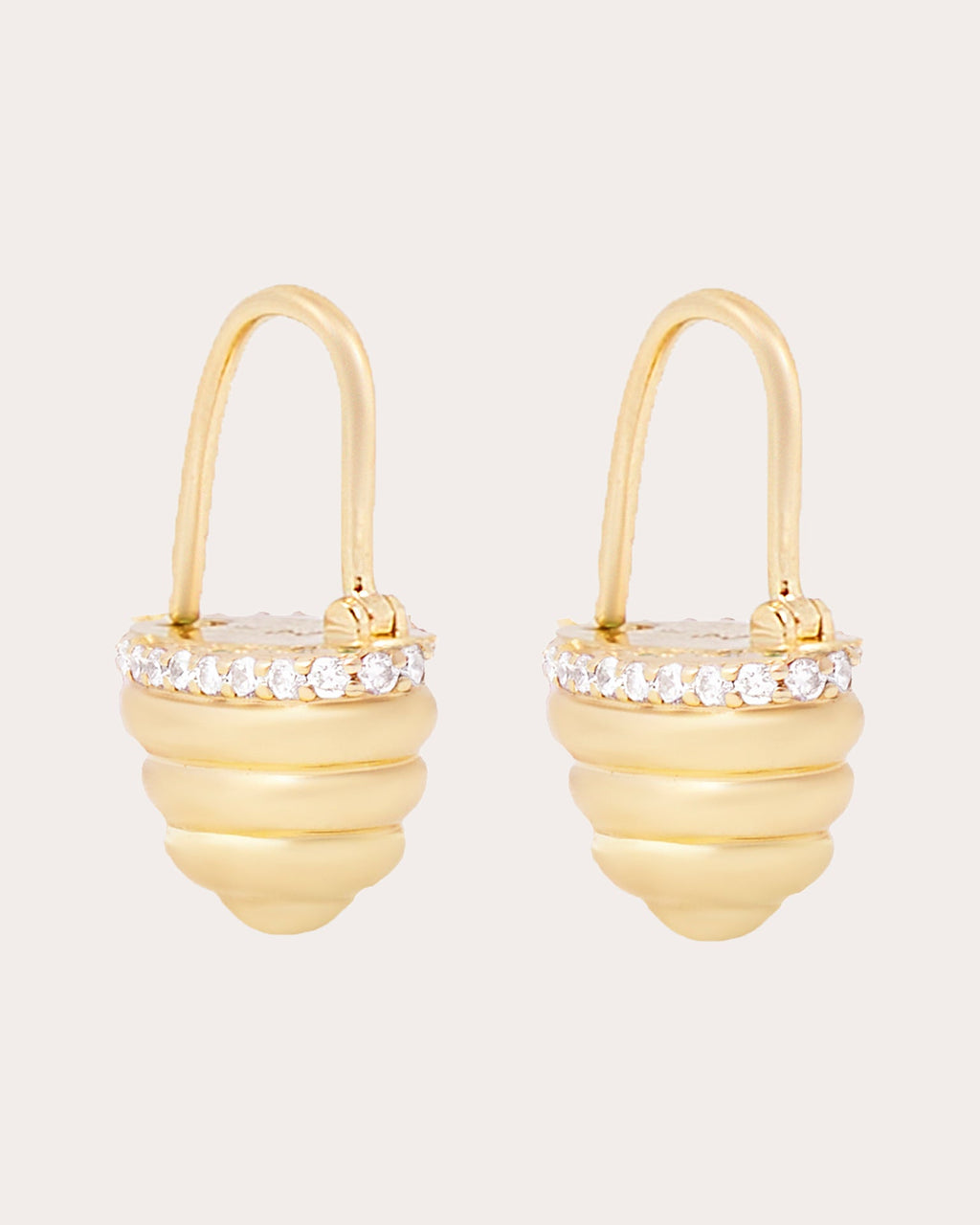 Diamond & 14k Gold Found Cap Drop Earrings