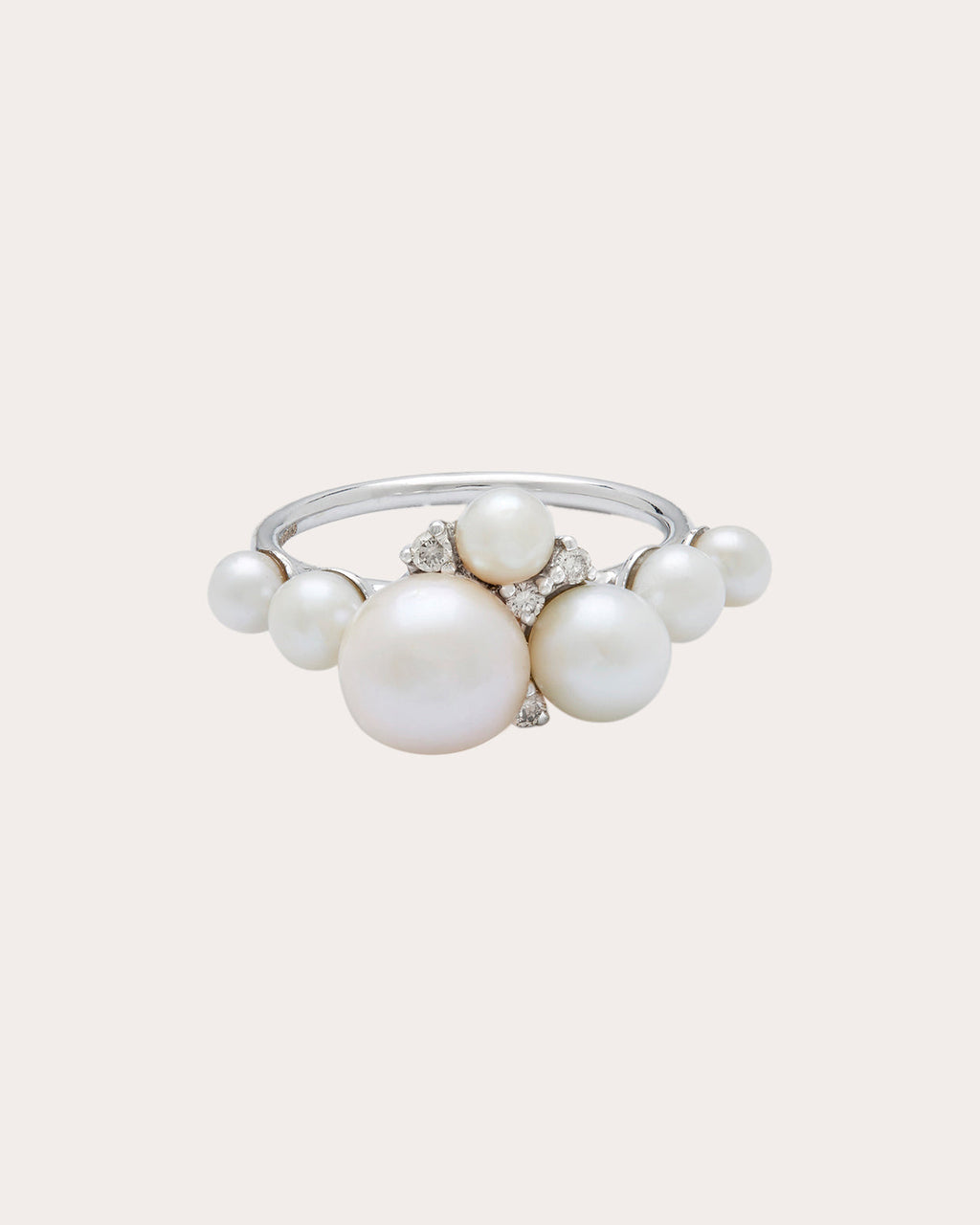 Lily 18K Gold Pearl and Diamond Ring