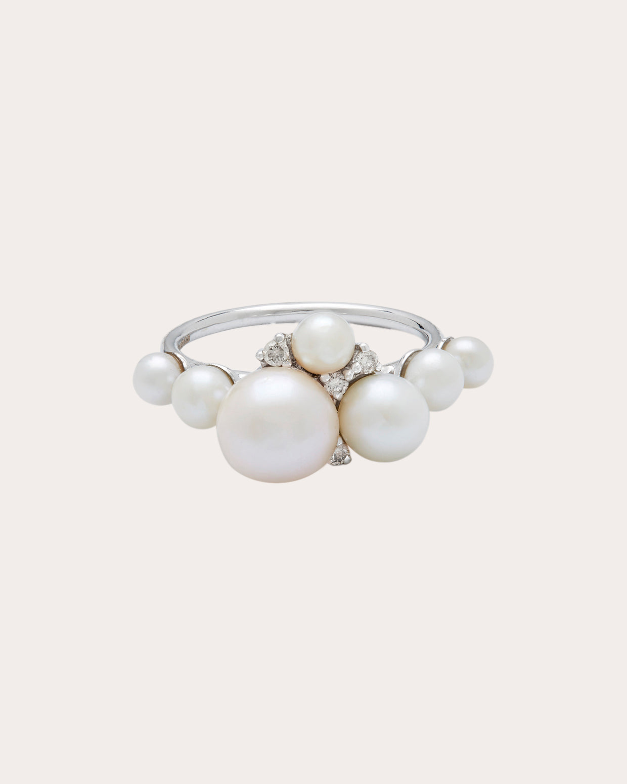 Lily 18K Gold Pearl and Diamond Ring