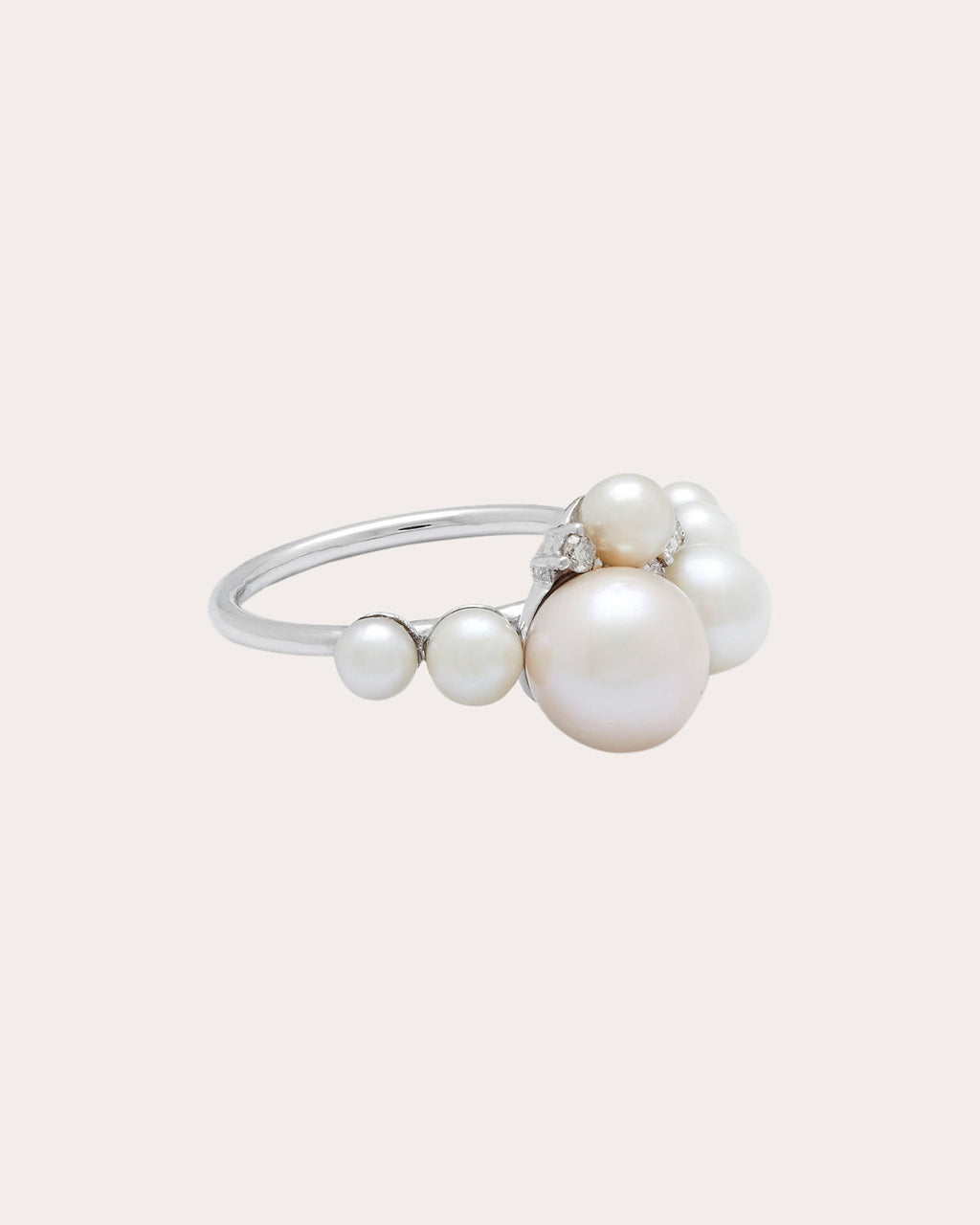Lily 18K Gold Pearl and Diamond Ring