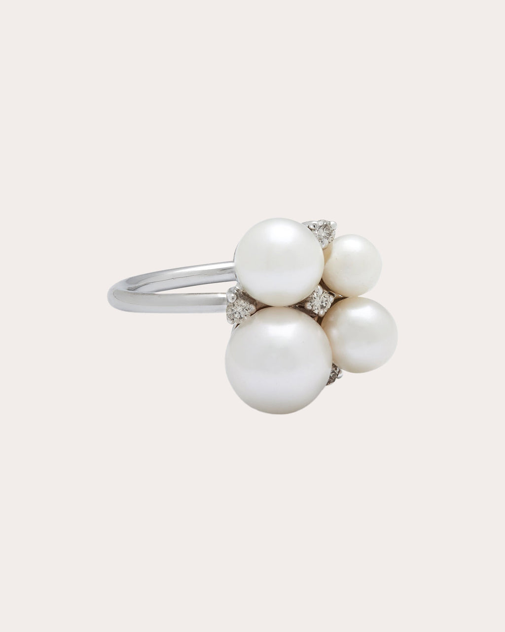 Lily 18K Gold Pearl and Diamond Cluster Ring