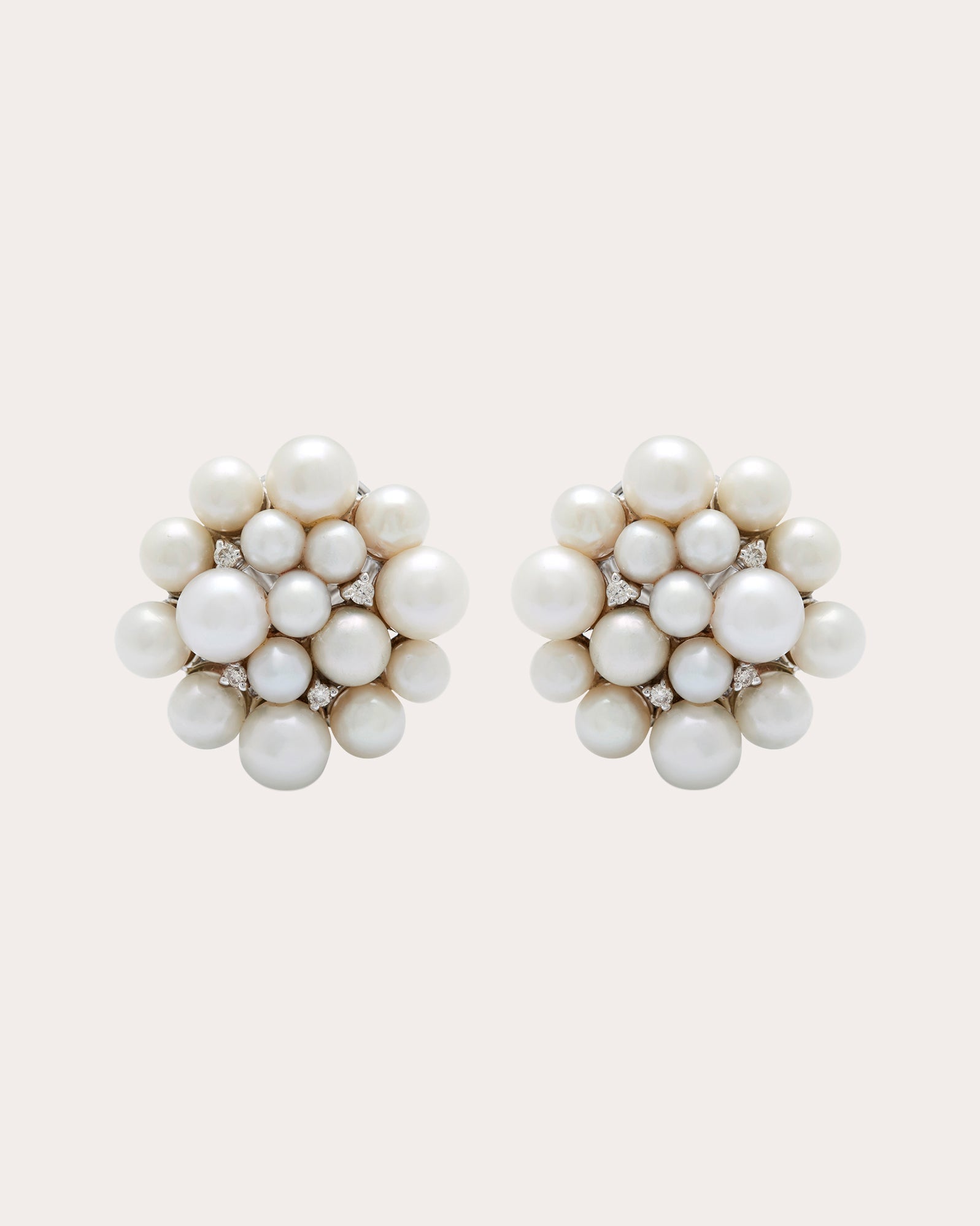 Lily 18K Gold Pearl and Diamond Earrings