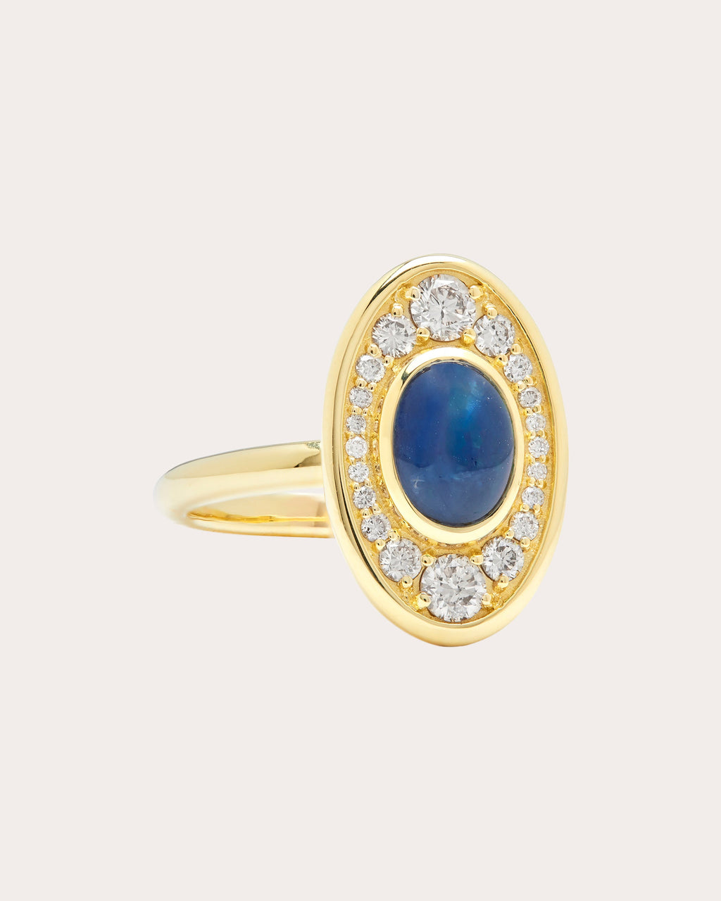 Navratna 18K Gold Sapphire and Diamond Ring