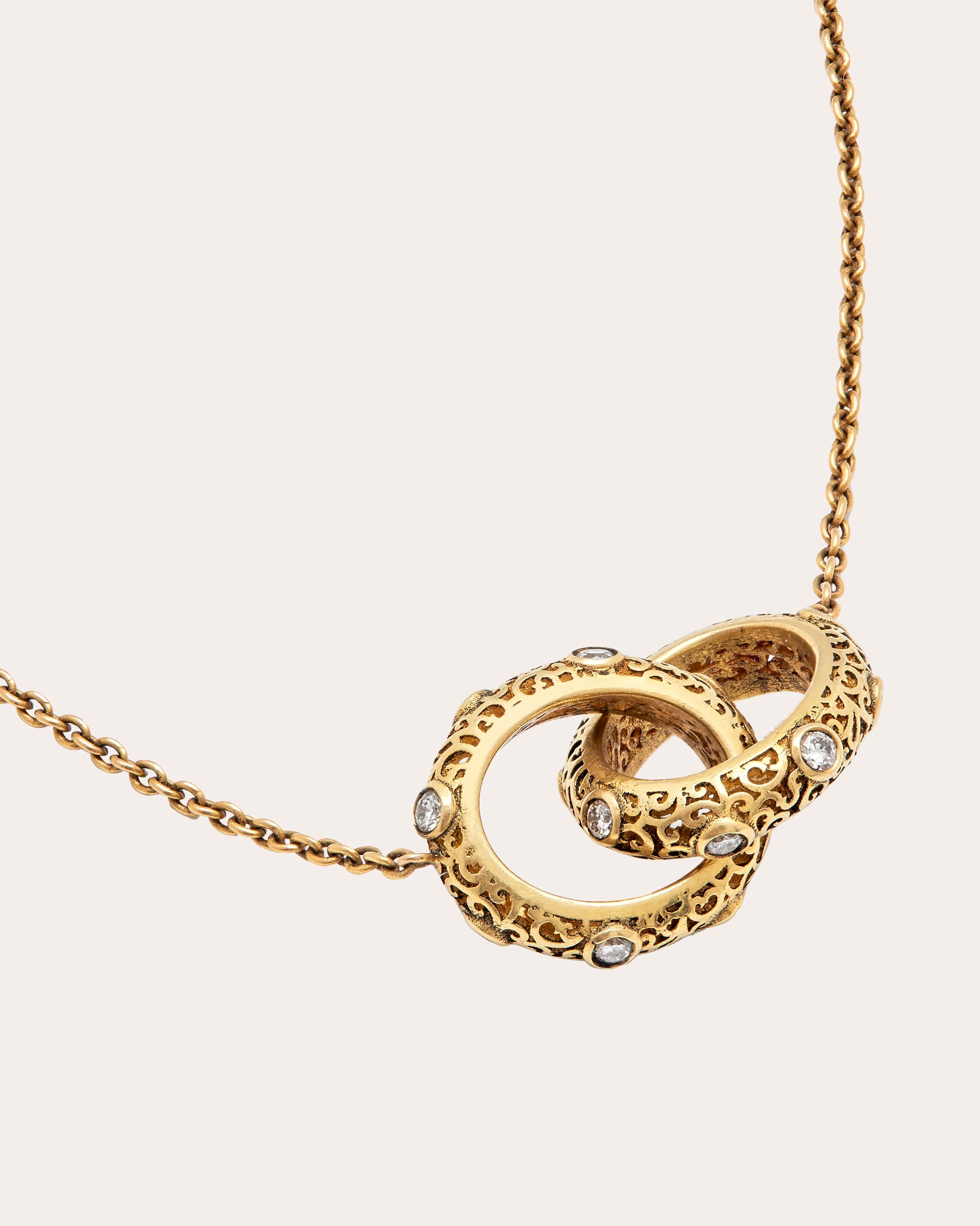 Jali 18K Gold Diamond Linked Pendant Necklace