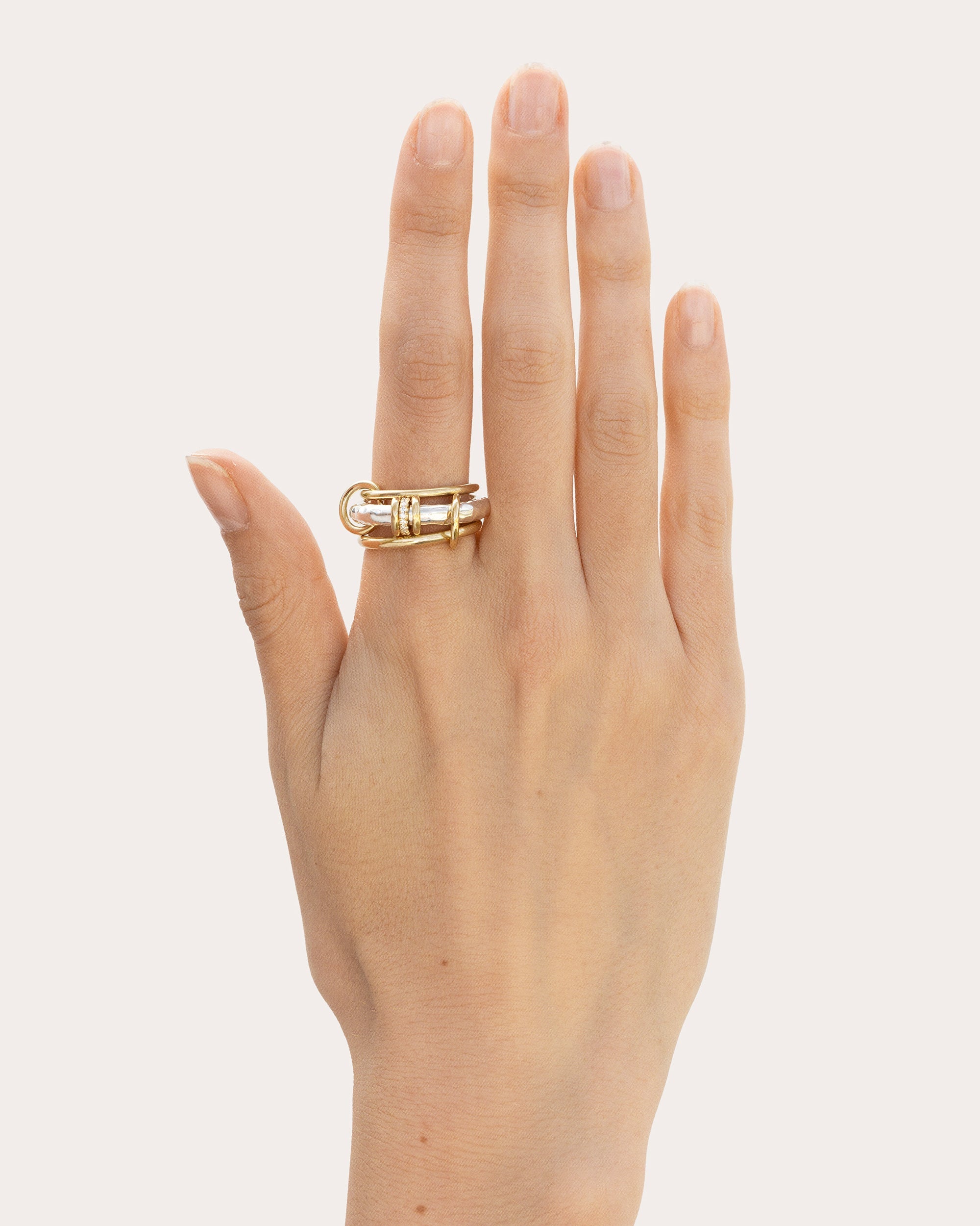 Diamond & 18k Gold Two-Tone Gemini Vulcan Ring