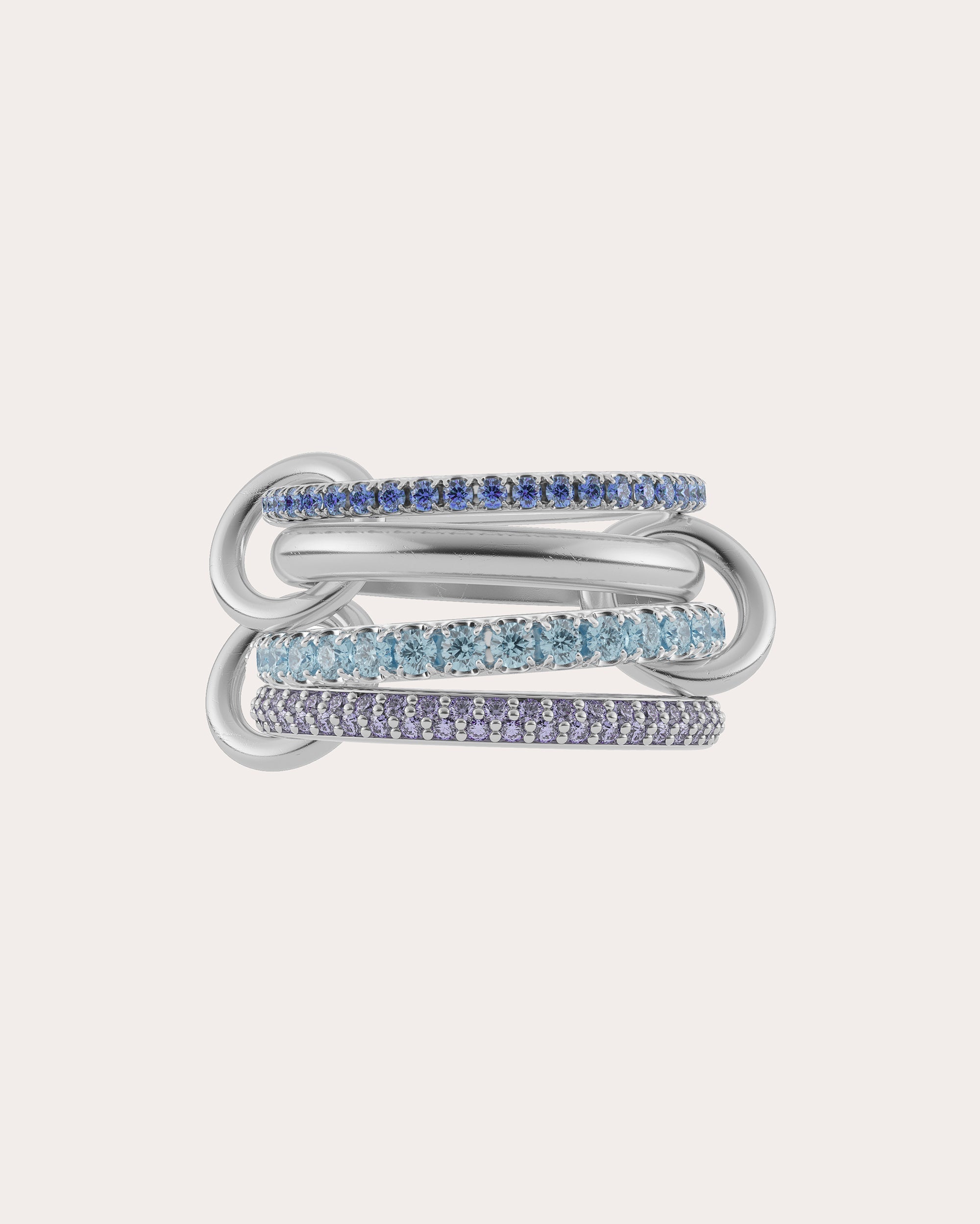 Aquamarine & Sapphire Iris Ring