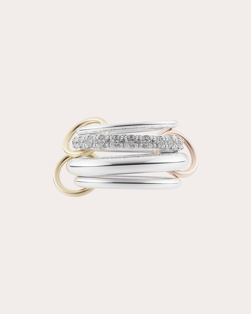Diamond & 18k Gold Tri-Tone Janssen Ring