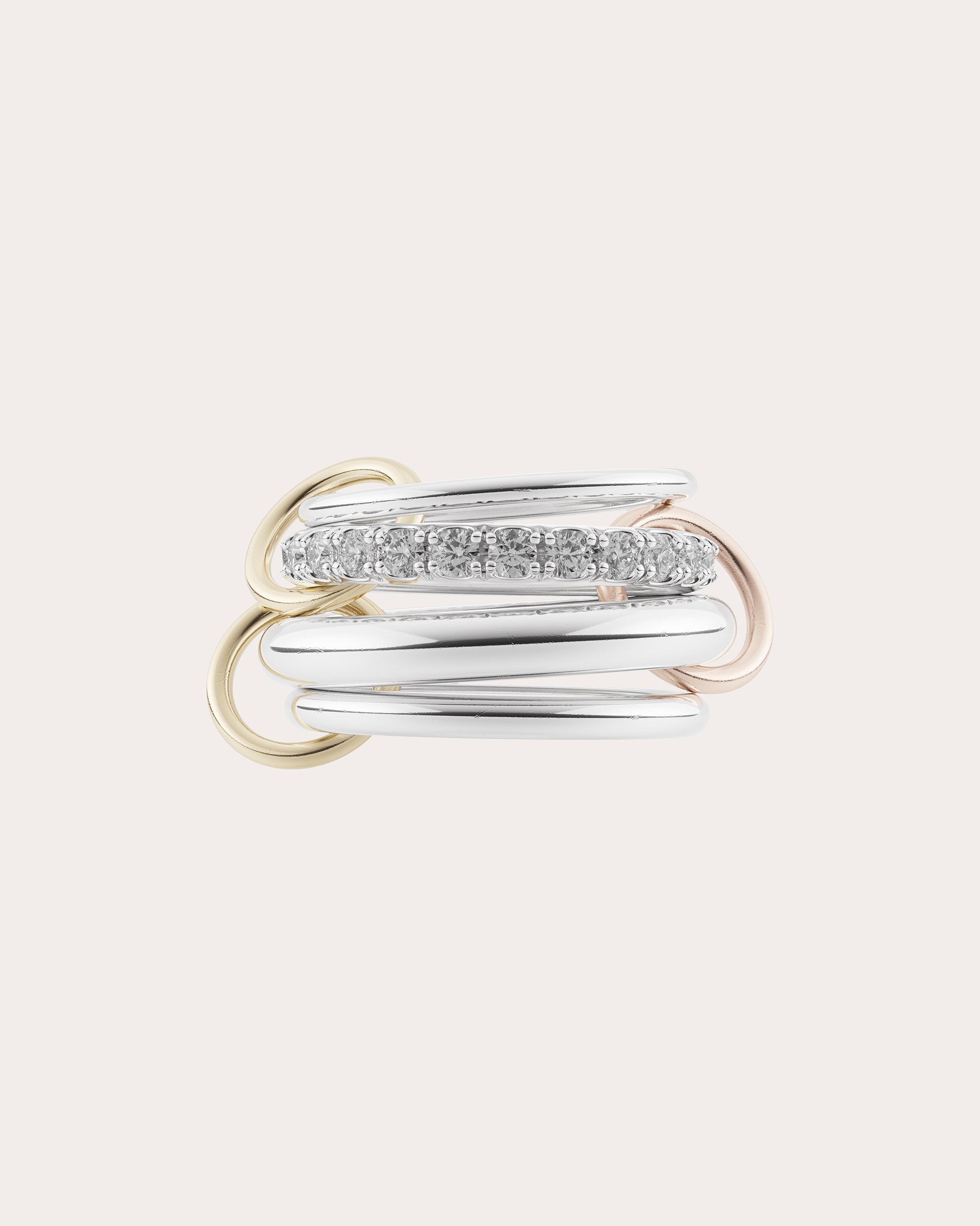 Diamond & 18k Gold Tri-Tone Janssen Ring