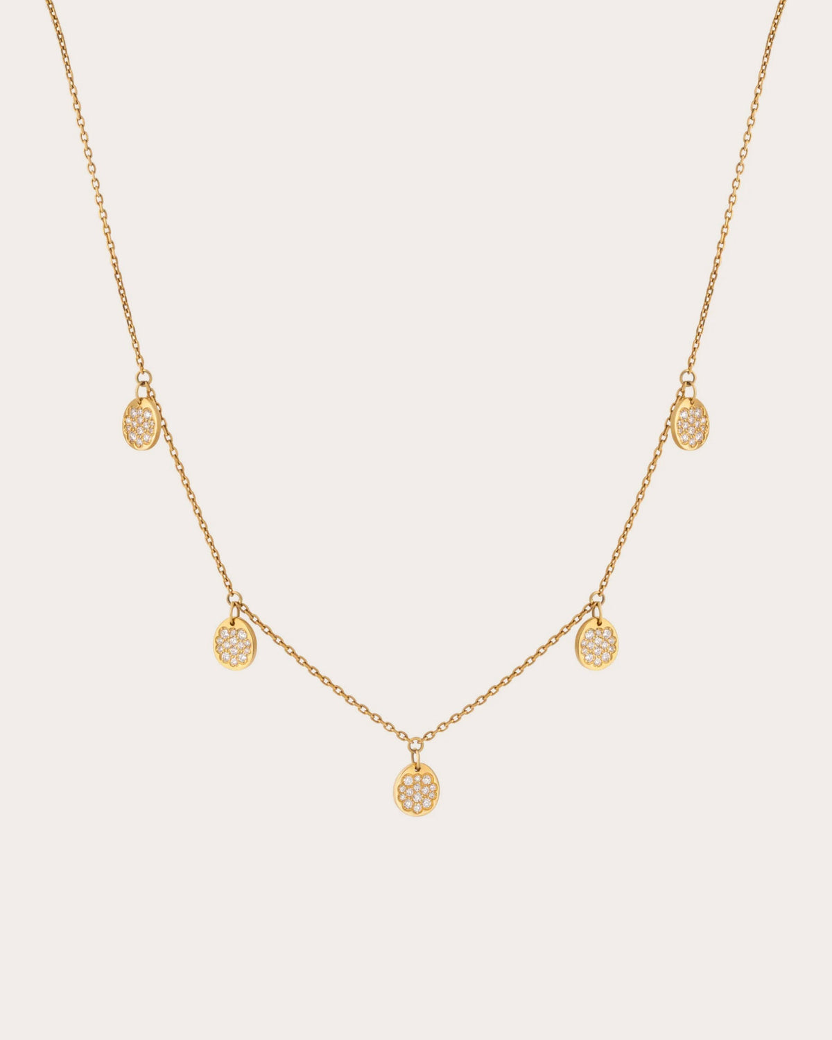 Diamond Flat Quintet Station Necklace