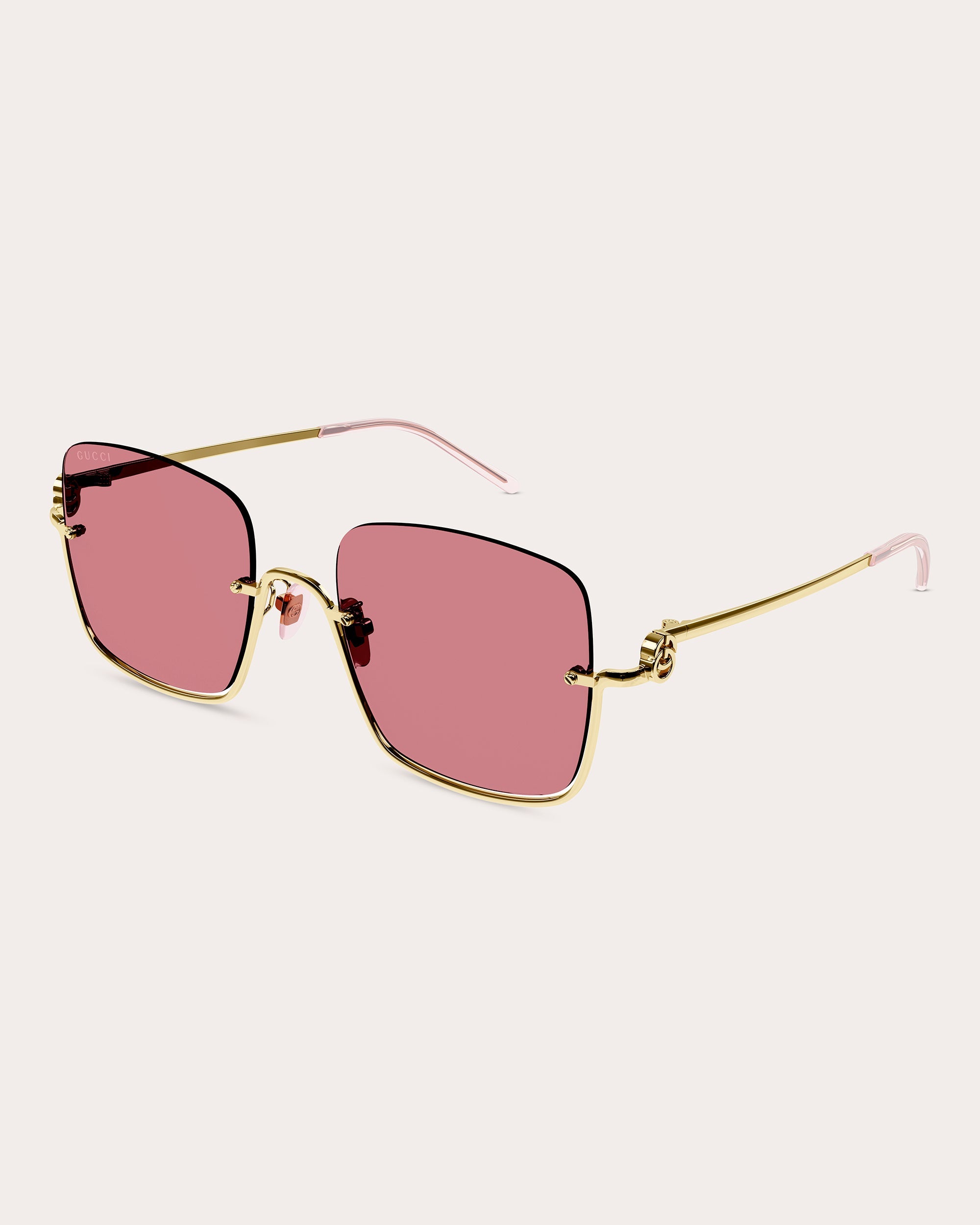 Goldtone & Cyclamen Square Sunglasses