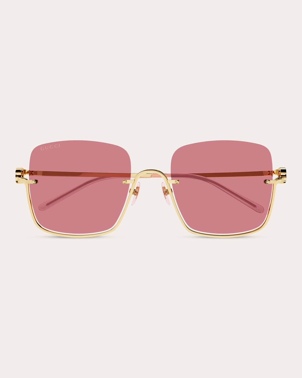 Goldtone & Cyclamen Square Sunglasses