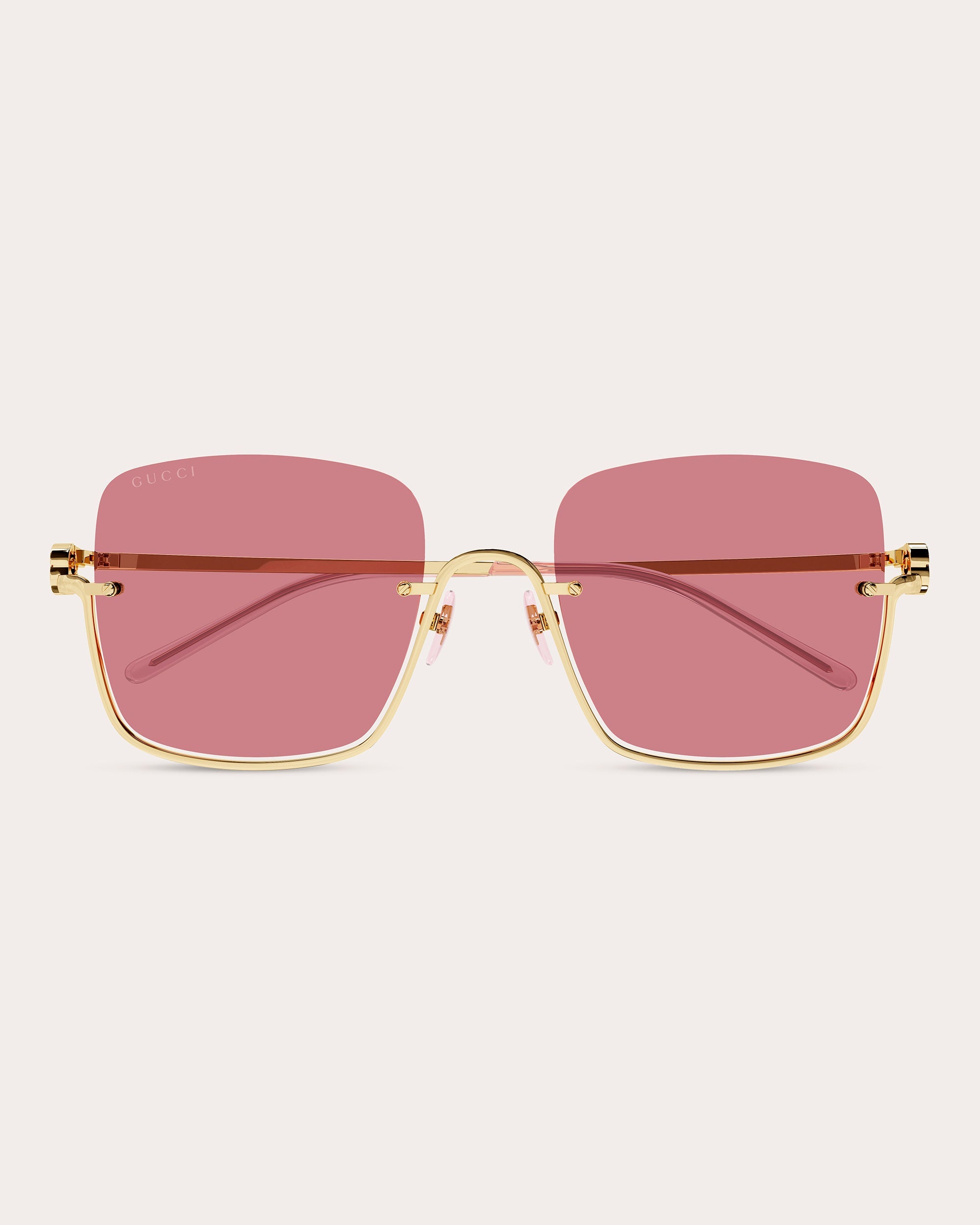 Goldtone & Cyclamen Square Sunglasses