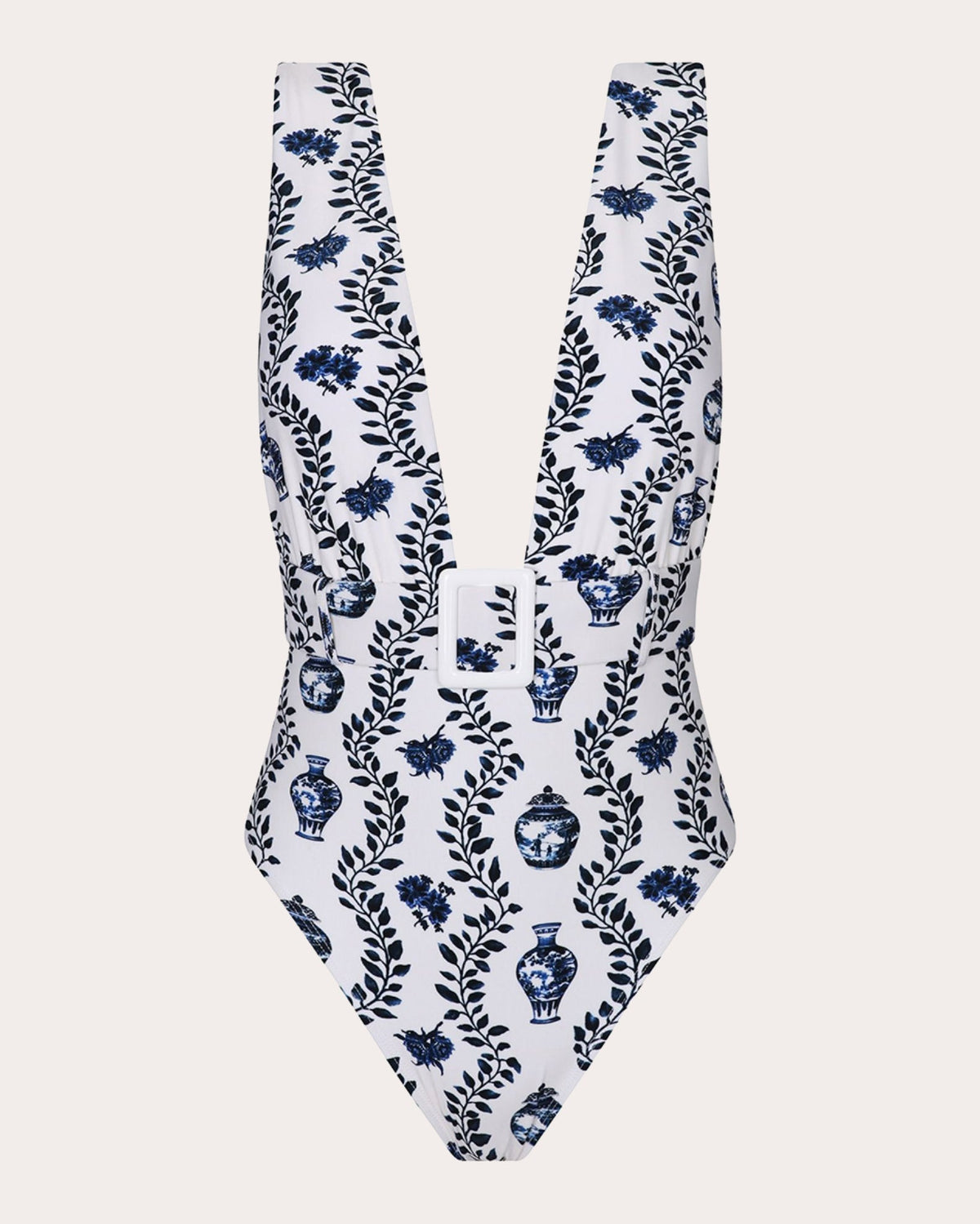 Dynastie Royale Belted Plunge One-Piece