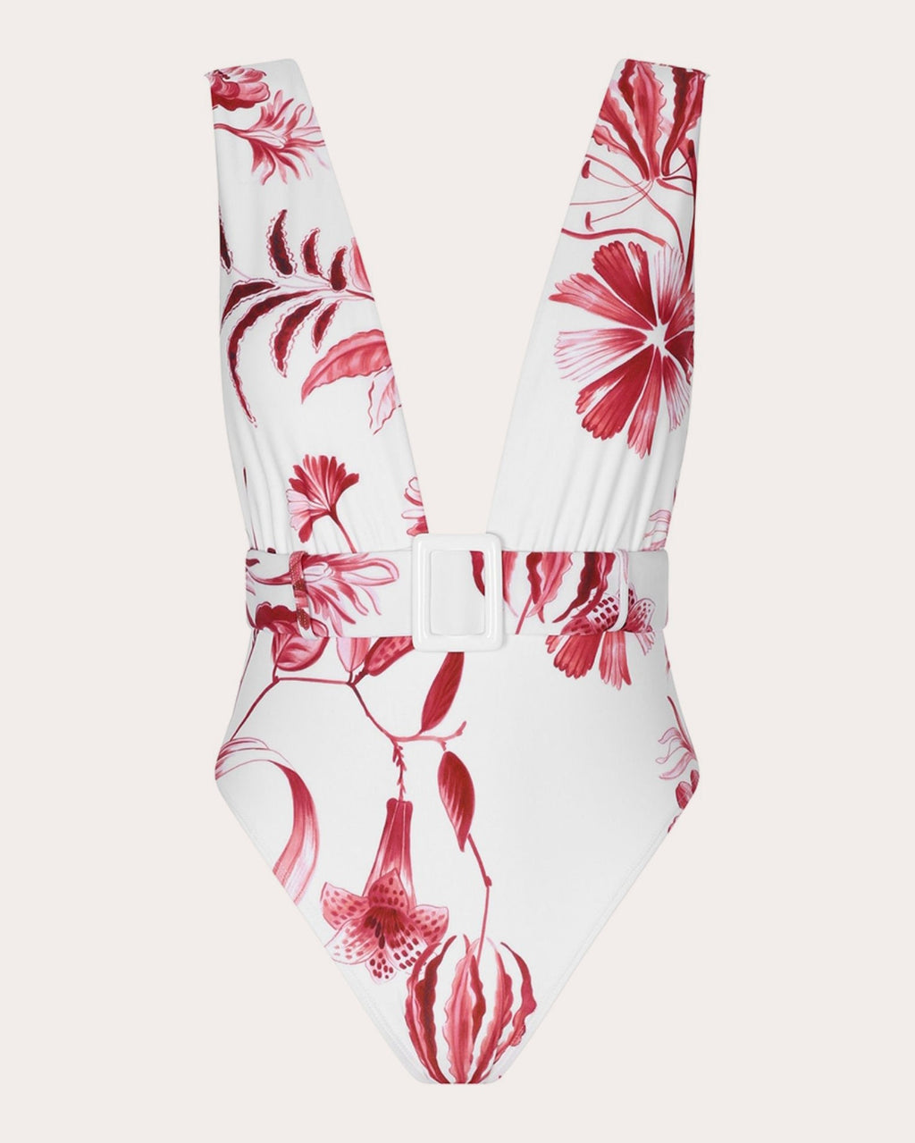 La Vie Rouge Belted Plunge One-Piece