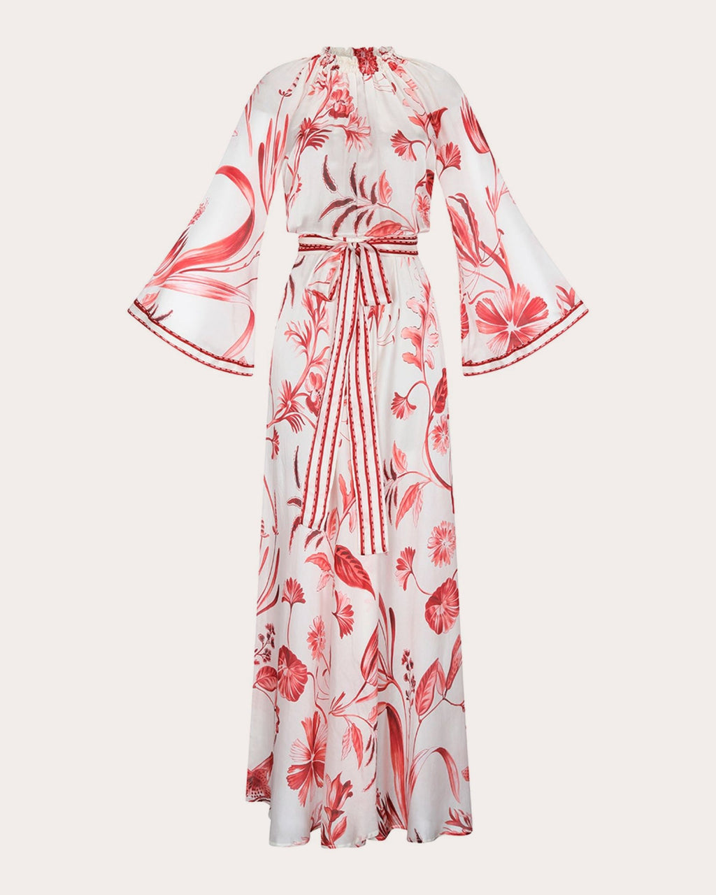 La Vie Rouge Cotton Silk Gathered Maxi Dress