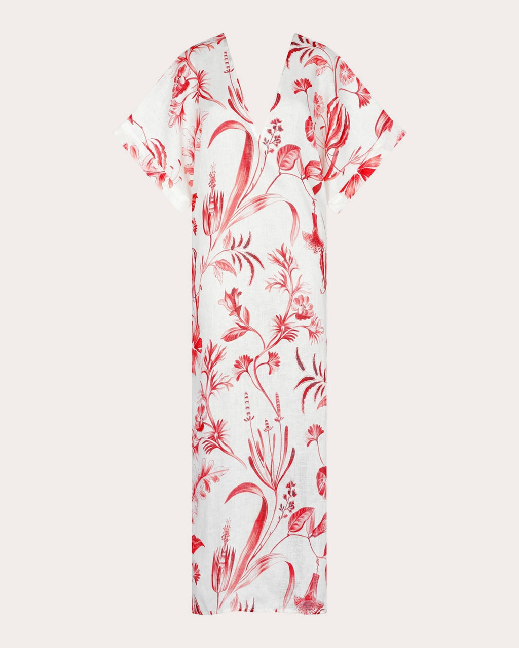 La Vie Rouge Linen V-Neck Tunic Dress