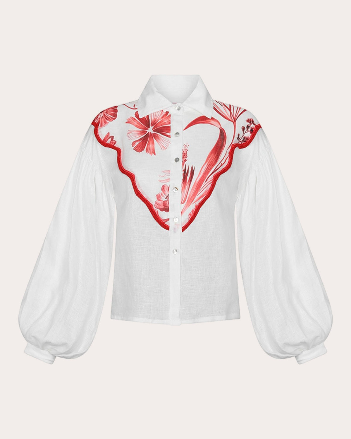 La Vie Rouge Embroidered Linen Shirt