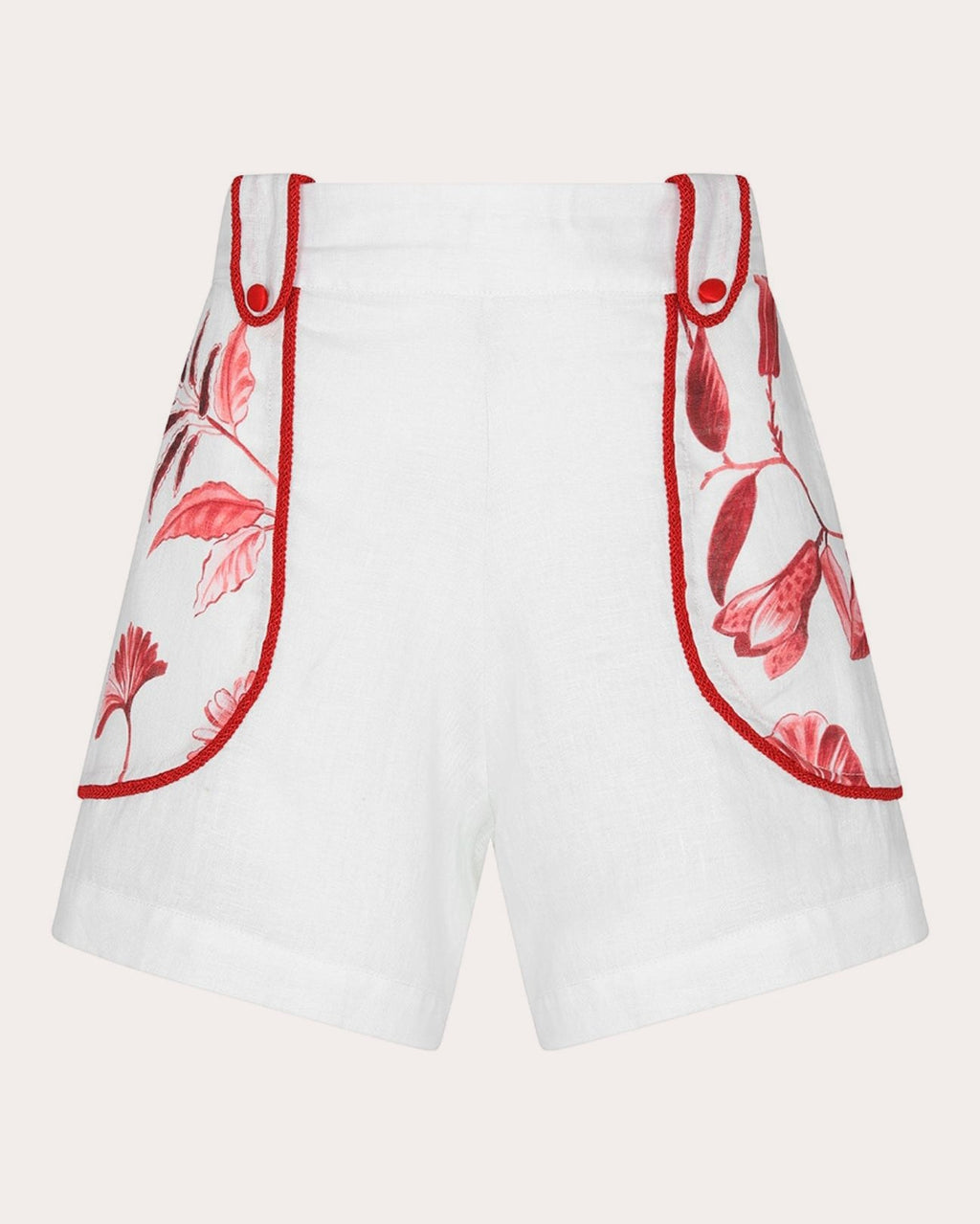 La Vie Rouge Embroidered Linen Shorts