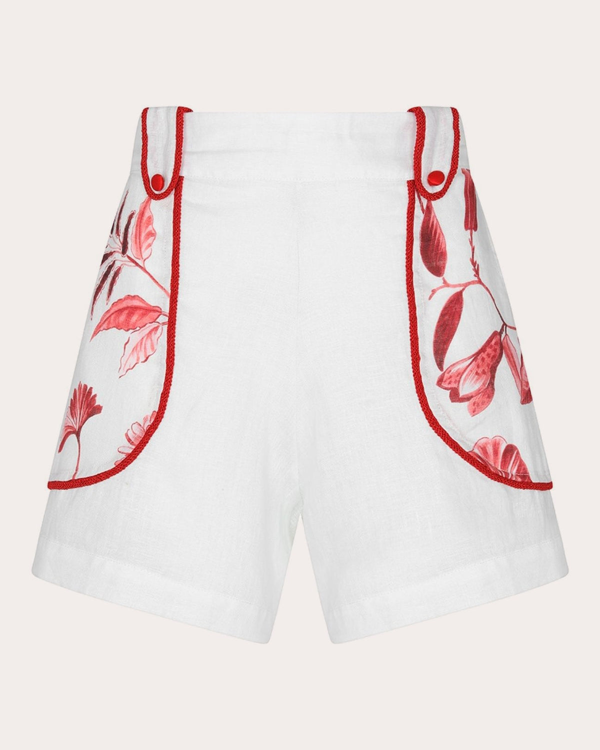 La Vie Rouge Embroidered Linen Shorts